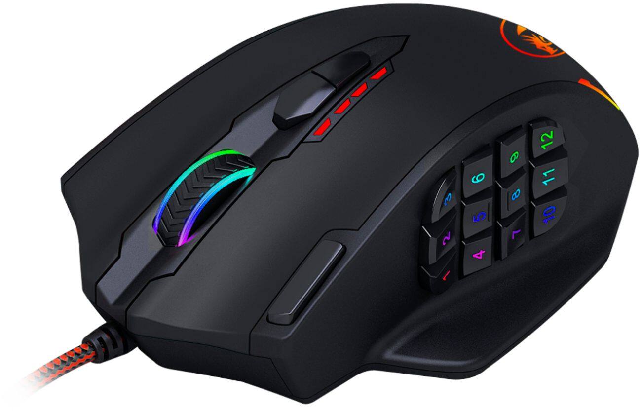 Alt View 11. REDRAGON - M908 Impact Wired Laser Gaming Mouse with RGB Lighting - Black.