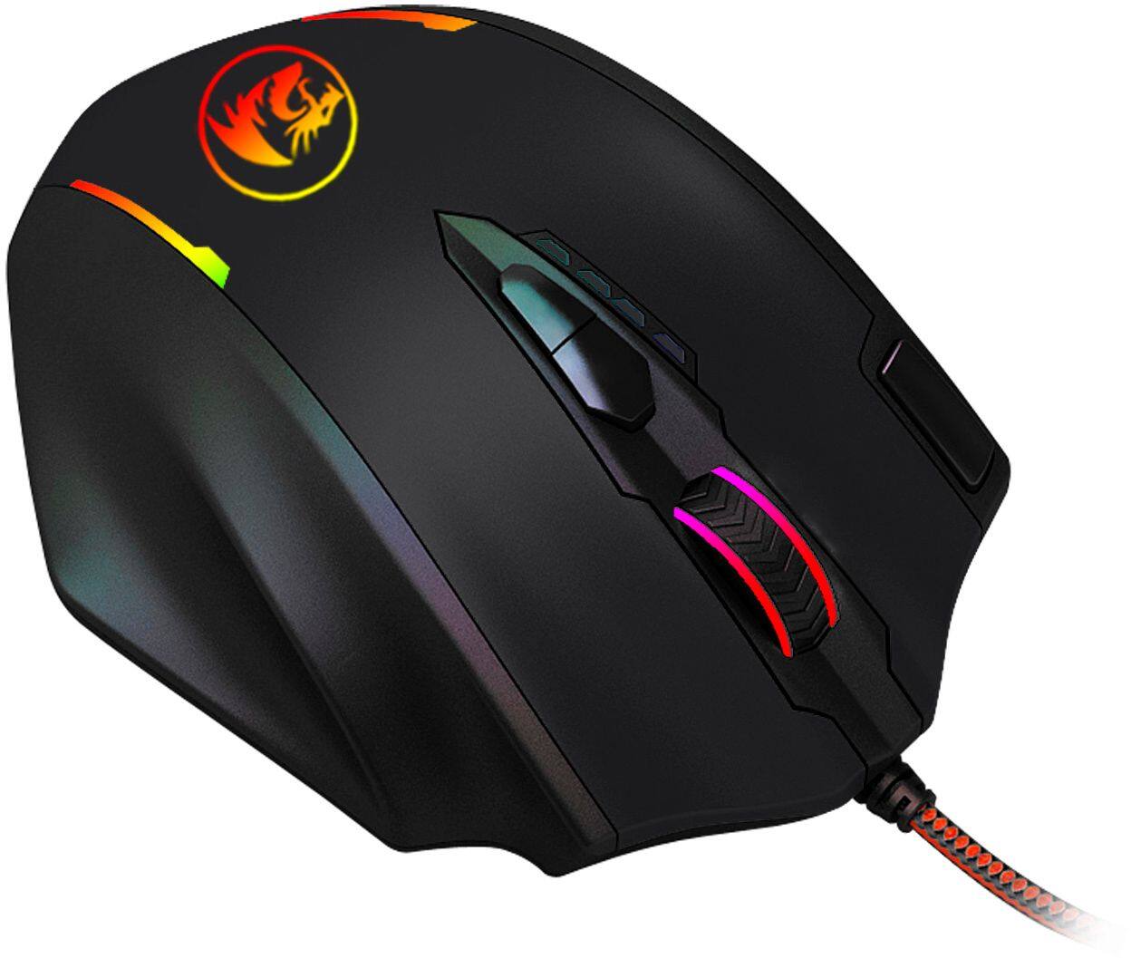 Alt View 12. REDRAGON - M908 Impact Wired Laser Gaming Mouse with RGB Lighting - Black.