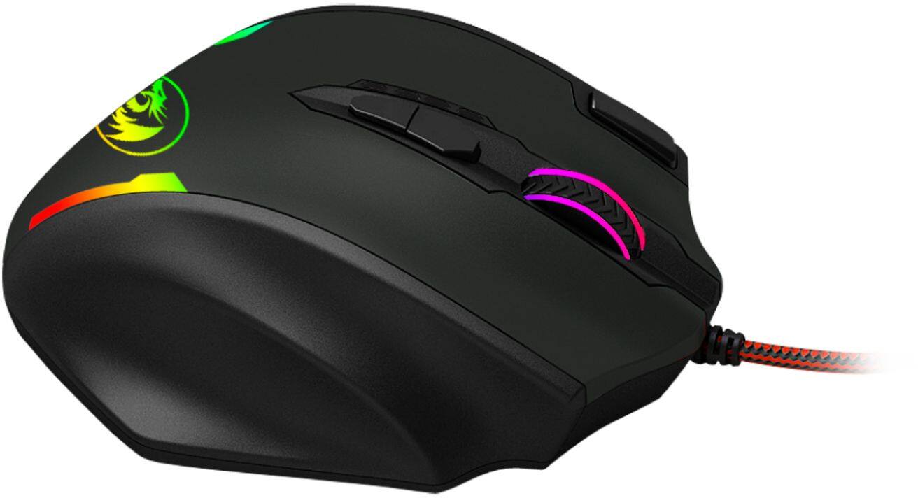 Alt View 14. REDRAGON - M908 Impact Wired Laser Gaming Mouse with RGB Lighting - Black.