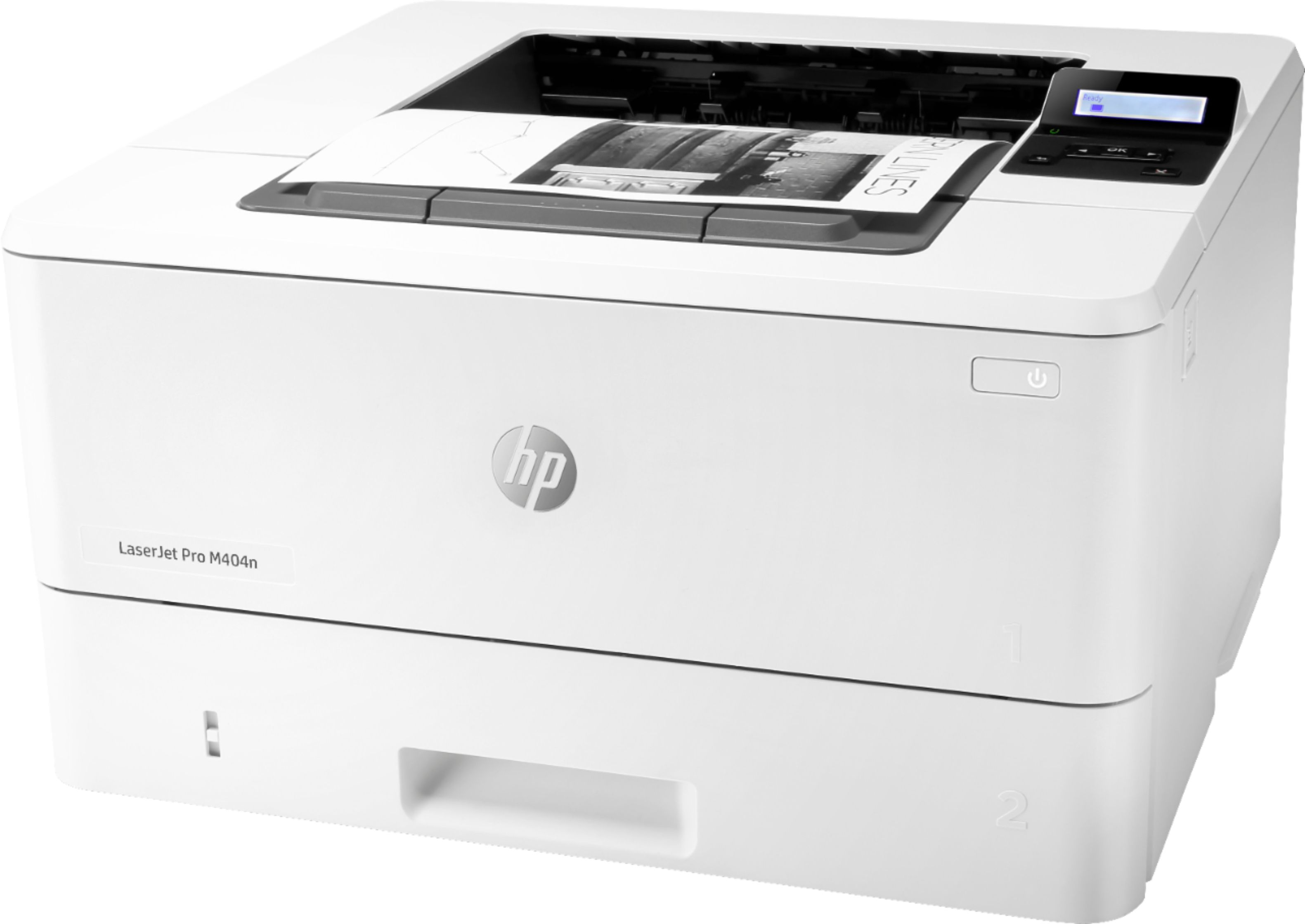 Left View: HP - Refurbished  LaserJet Pro M404N  Printer - White
