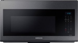 Samsung - Open Box 1.7 cu. ft. Over-the-Range Convection Microwave with WiFi - Black stainless steel - Front_Zoom