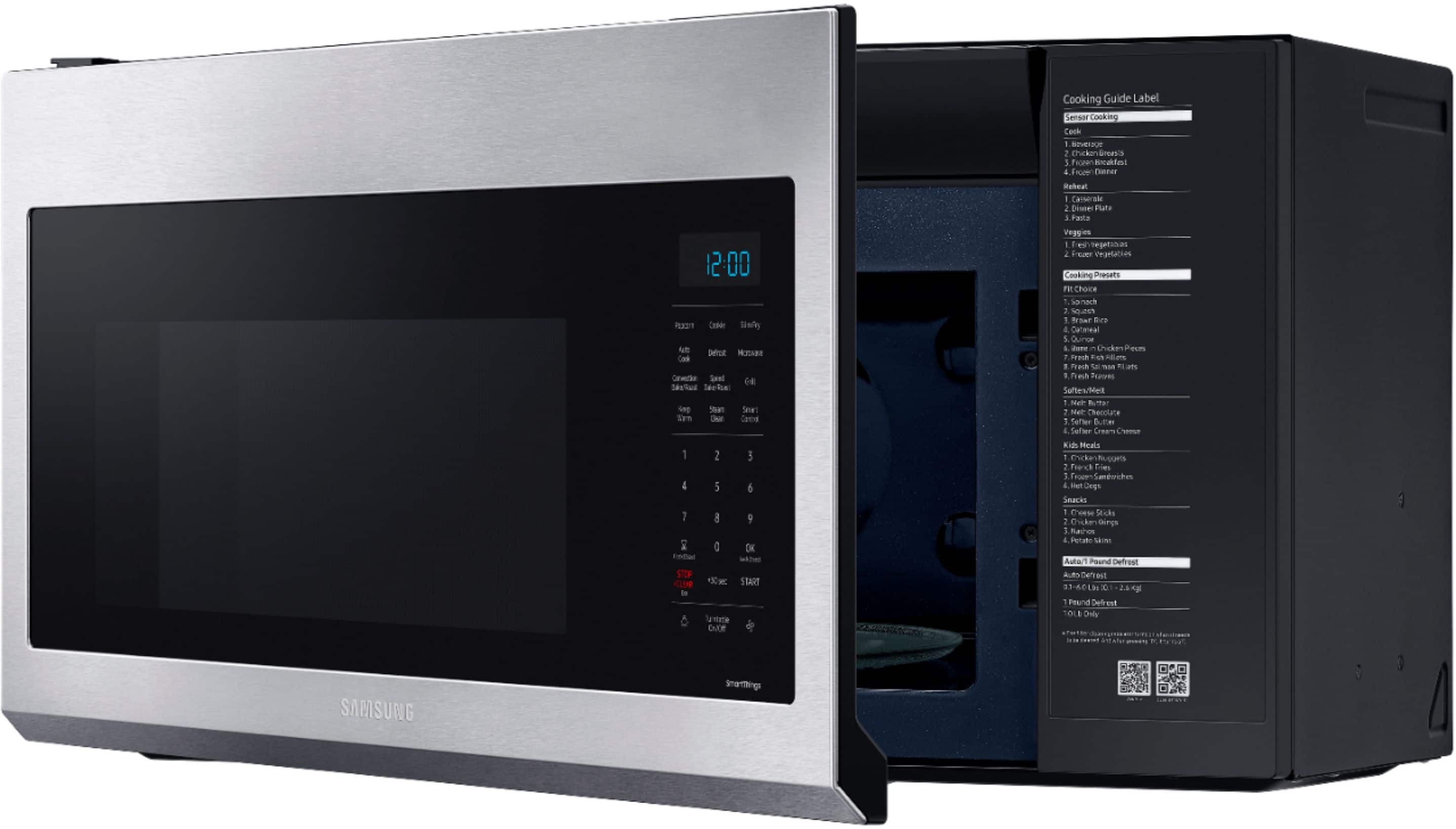 Alt View 13. Samsung - 1.7 cu. ft. Over-the-Range Convection Microwave with WiFi - Stainless Steel.