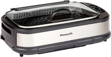 PowerXL - Smokeless Grill Pro Countertop Indoor Electric Grill - Silver - Angle_Zoom