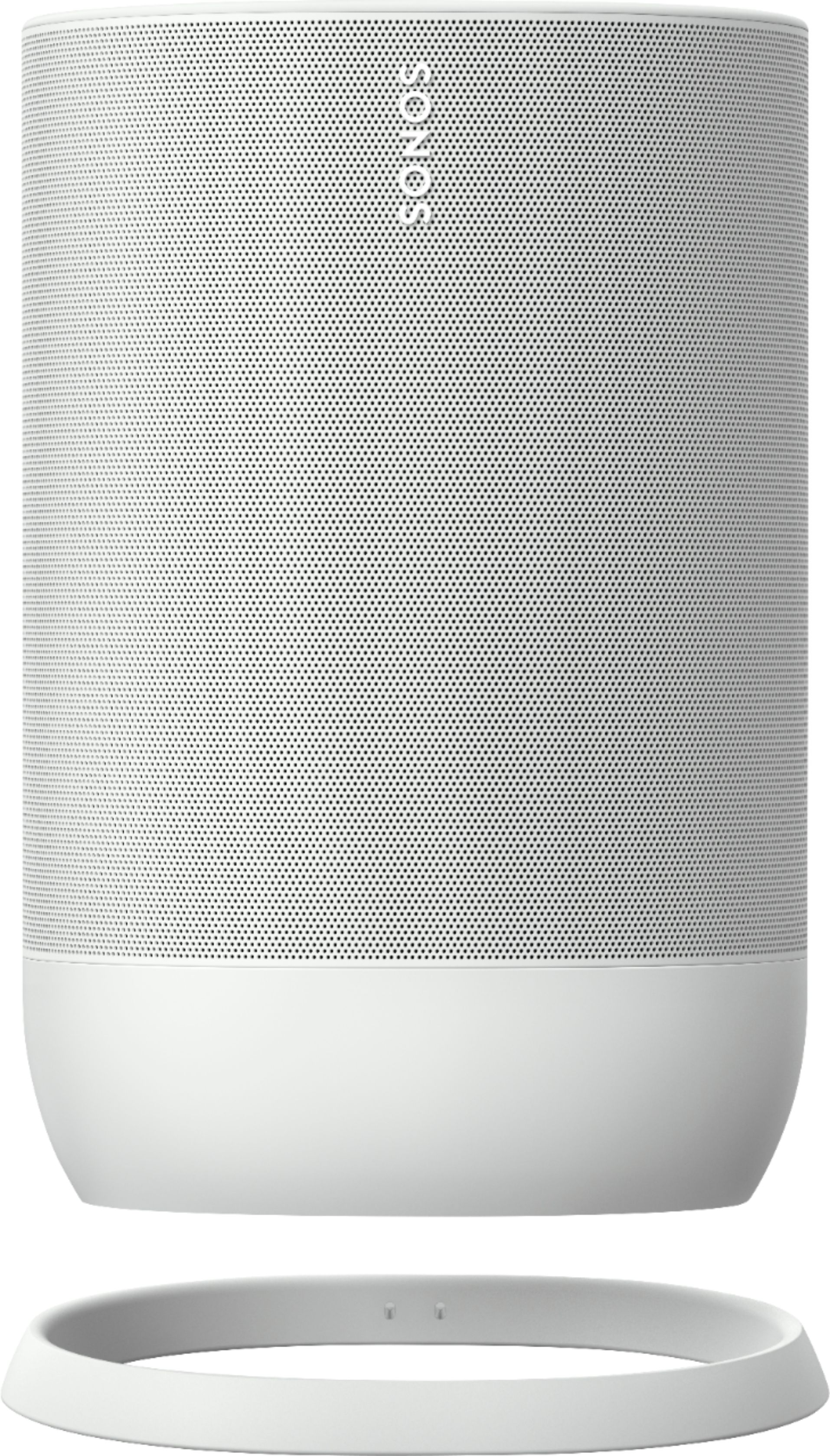 Left View: Sonos - Move Smart Portable Wi-Fi and Bluetooth Speaker with Alexa and Google Assistant - White