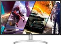 Front Zoom. LG - 32” UHD (3840 x 2160) HDR Monitor with AMD FreeSync - (DisplayPort, HDMI) - White.