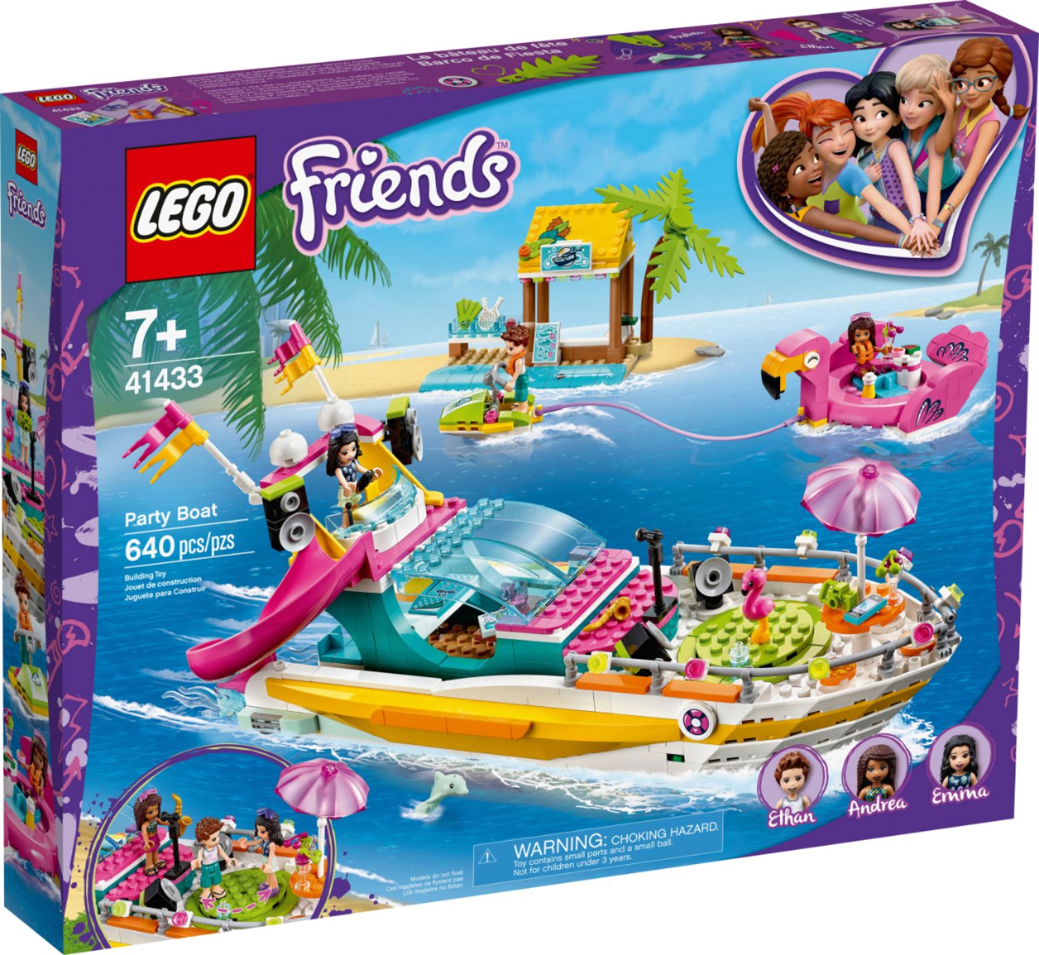 Left View: LEGO - Friends Party Boat 41433