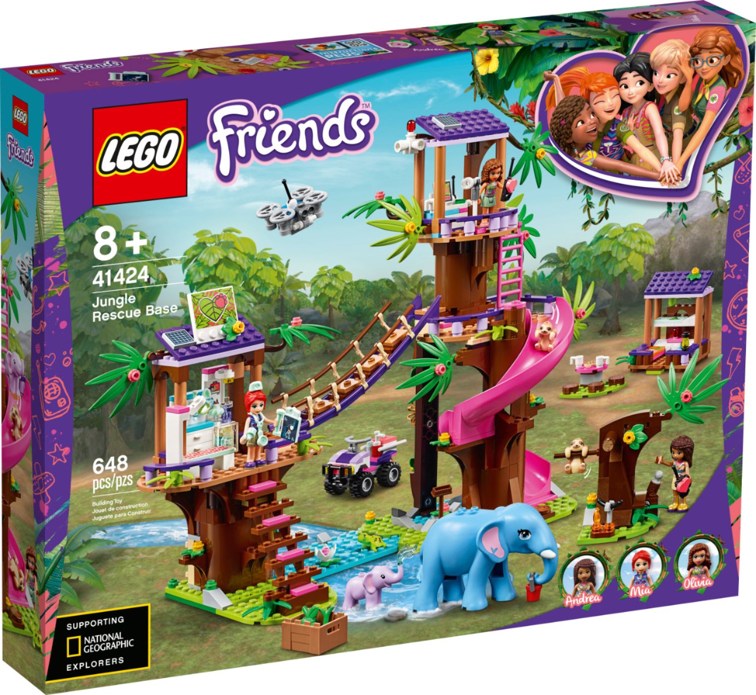 Left View: LEGO - Friends Jungle Rescue Base 41424