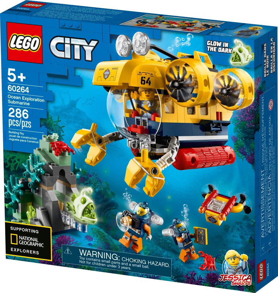 60264 LEGO City Ocean Exploration Submarine Playset 286 Pieces Age 5 Years+ 