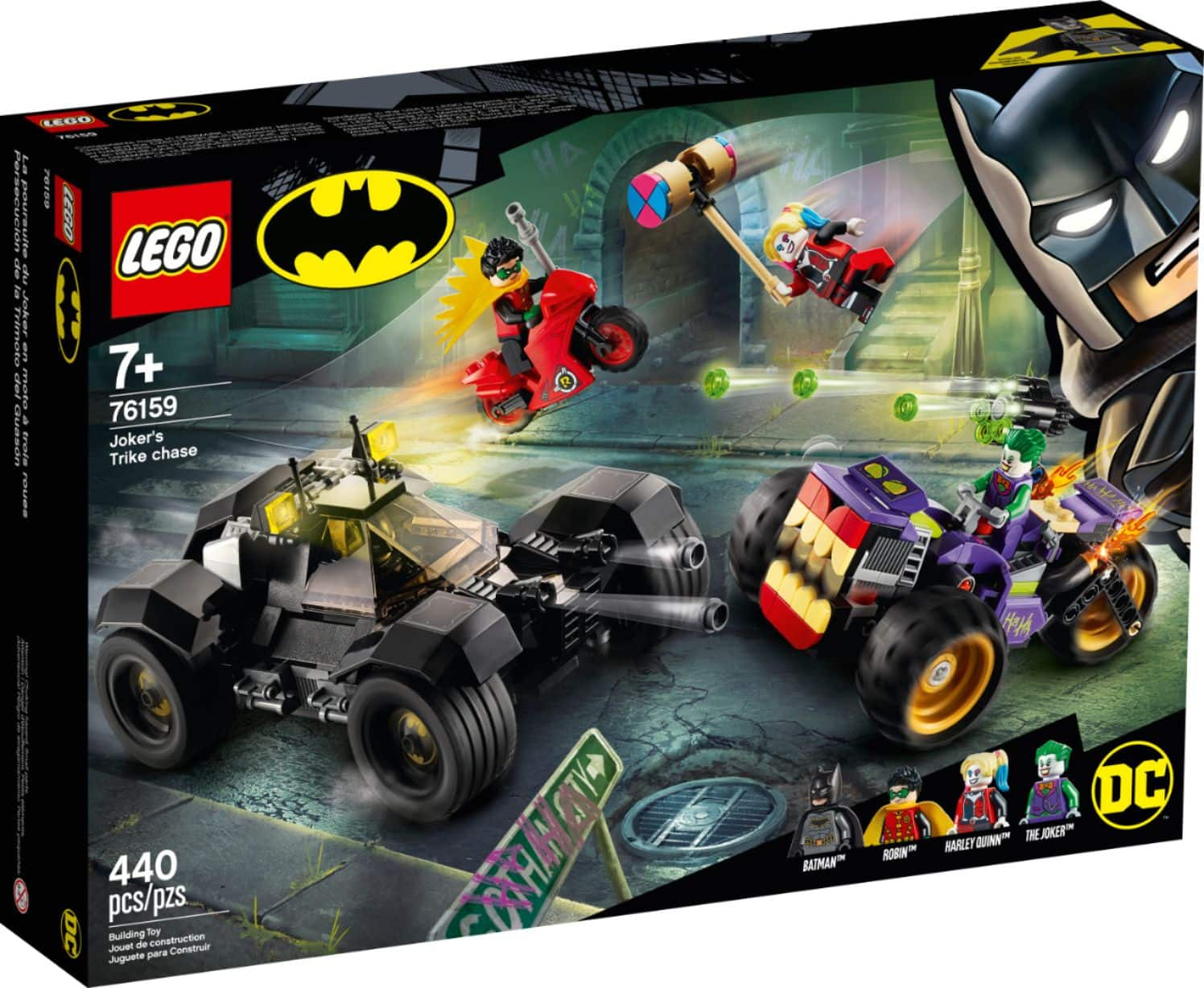 Left View: LEGO - Super Heroes Joker's Trike Chase 76159