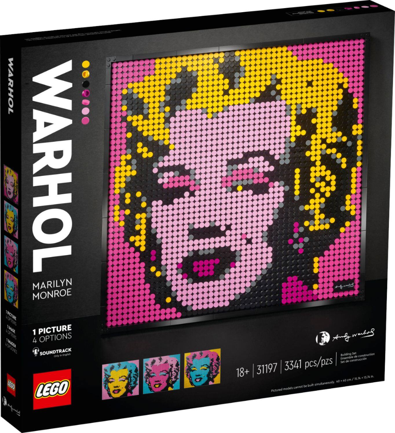 Left. LEGO - ART Andy Warhol's Marilyn Monroe 31197.