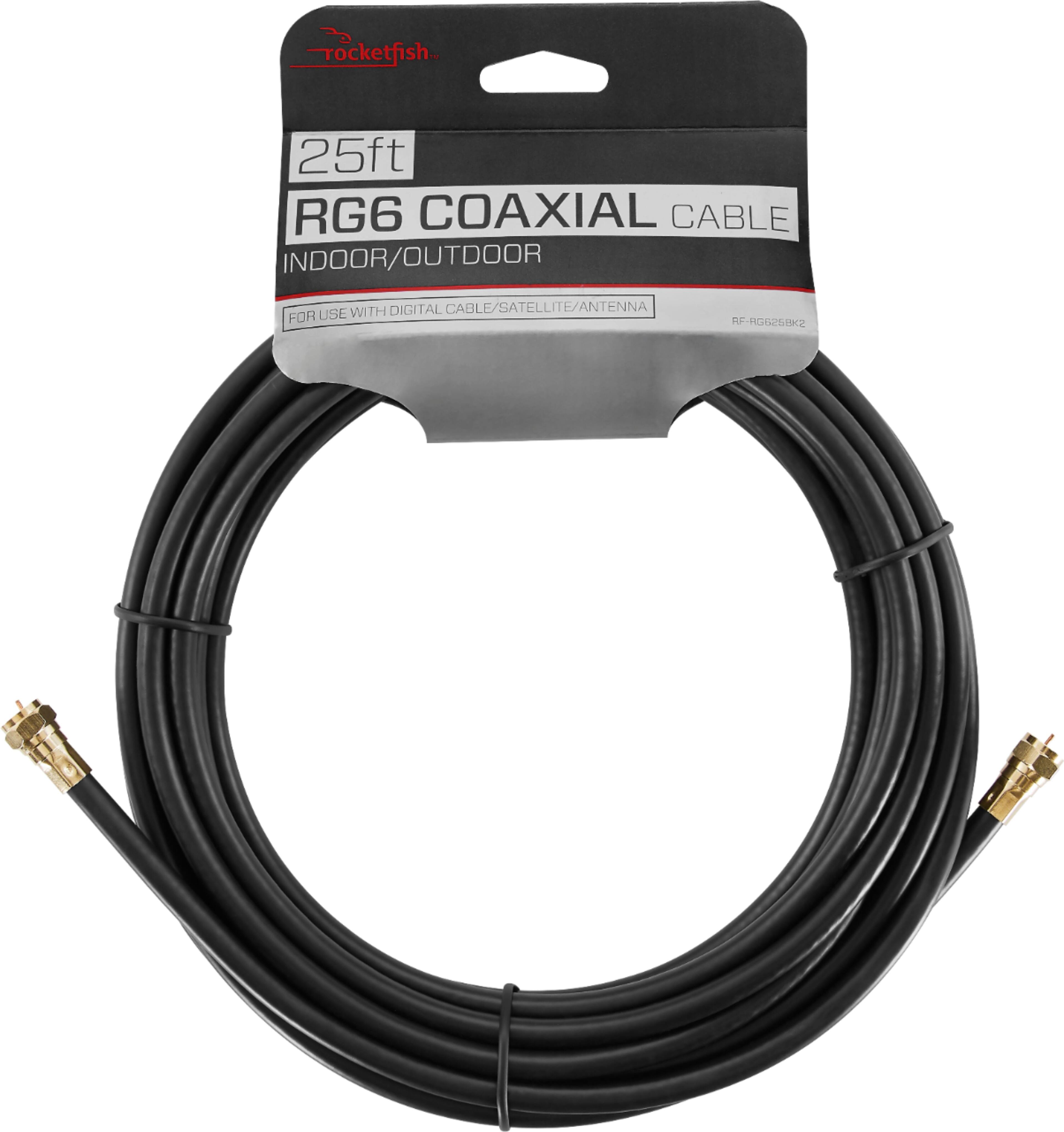 Alt View 11. Rocketfish™ - 25' Indoor/Outdoor RG6 Coaxial Cable - Black.