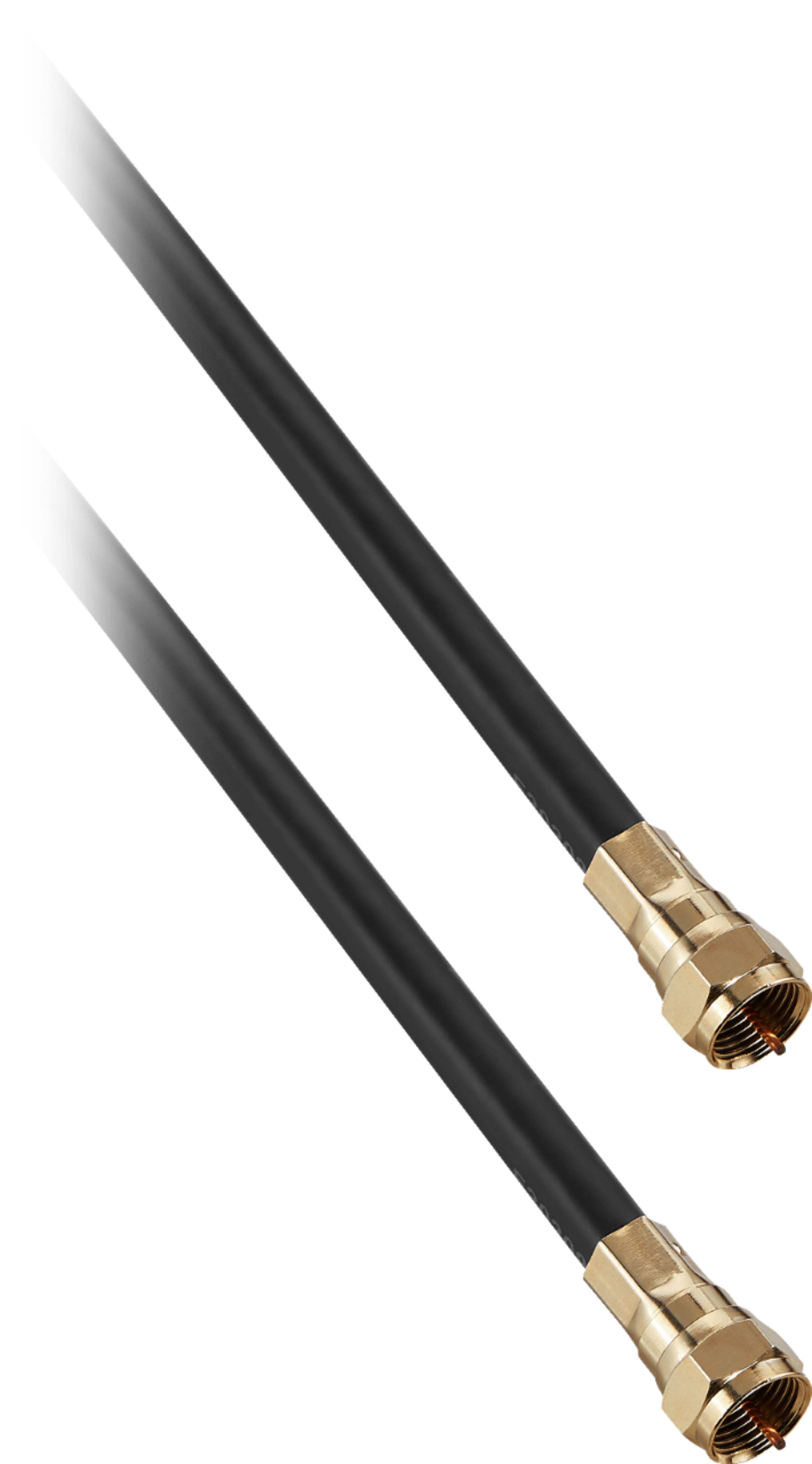 Left View: Rocketfish™ - 25' Indoor/Outdoor RG6 Coaxial Cable - Black