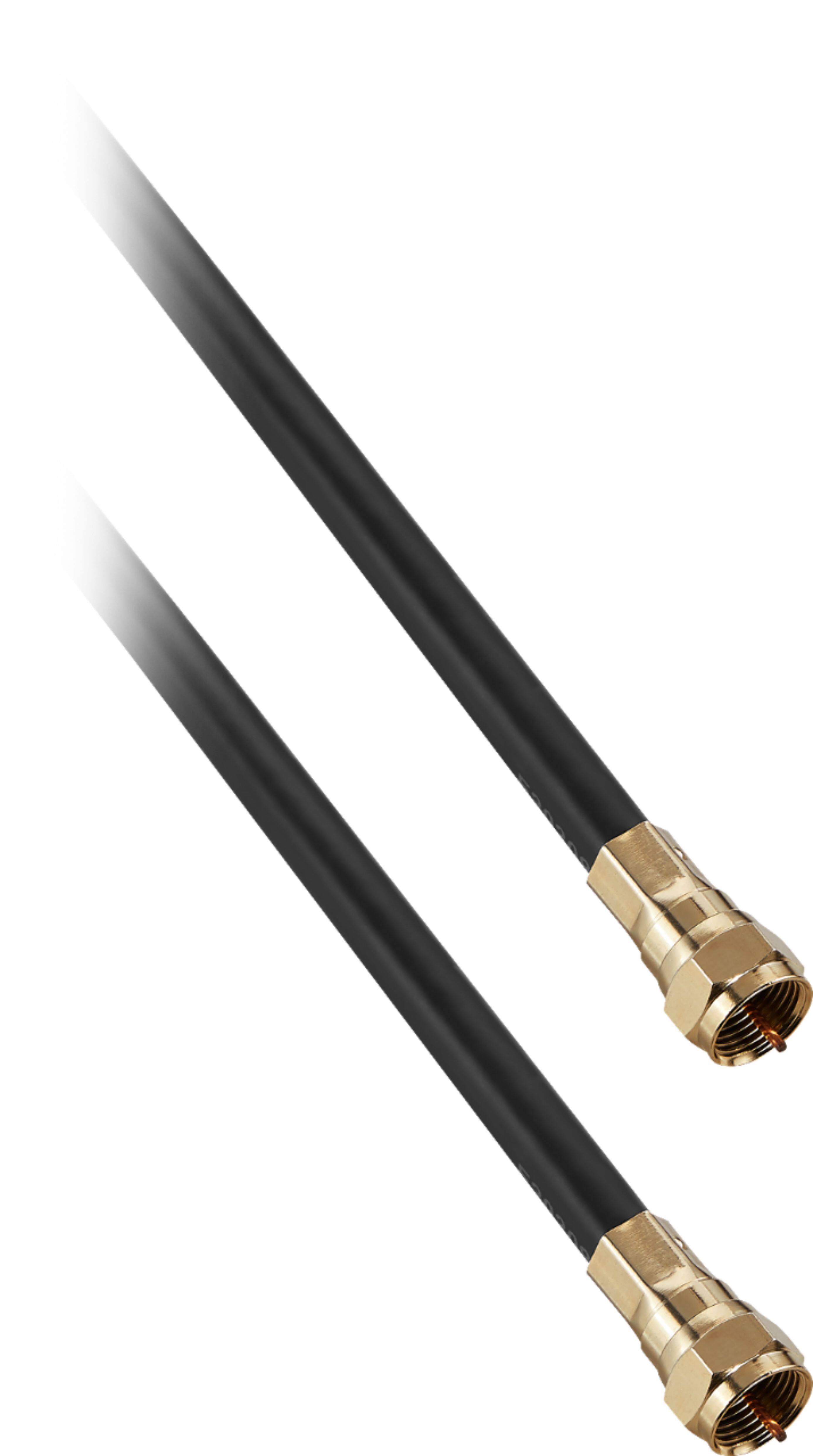 Left. Rocketfish™ - 50' Indoor/Outdoor RG6 Coaxial Cable - Black.