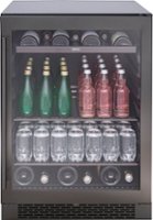 Zephyr - Presrv 24 in. 13-Bottle and 84-Can Single Zone Beverage Cooler - Black Stainless Steel - Front_Zoom