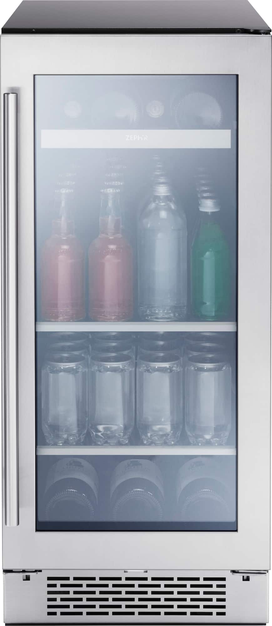 Zoom in on Front Zoom. Zephyr - Presrv 15 in. 4-Bottle and 64-Can Single Zone Beverage Cooler - Stainless Steel/Glass.