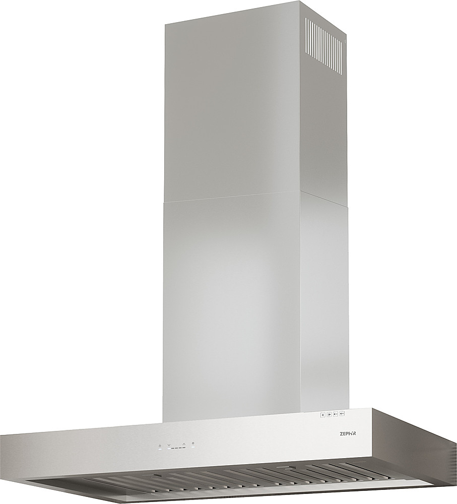 Angle View: Zephyr - Roma Groove 30 in. 600 CFM Wall Mount Range Hood in Stainless Steel with Bluetooth Stereo Speakers - Stainless steel