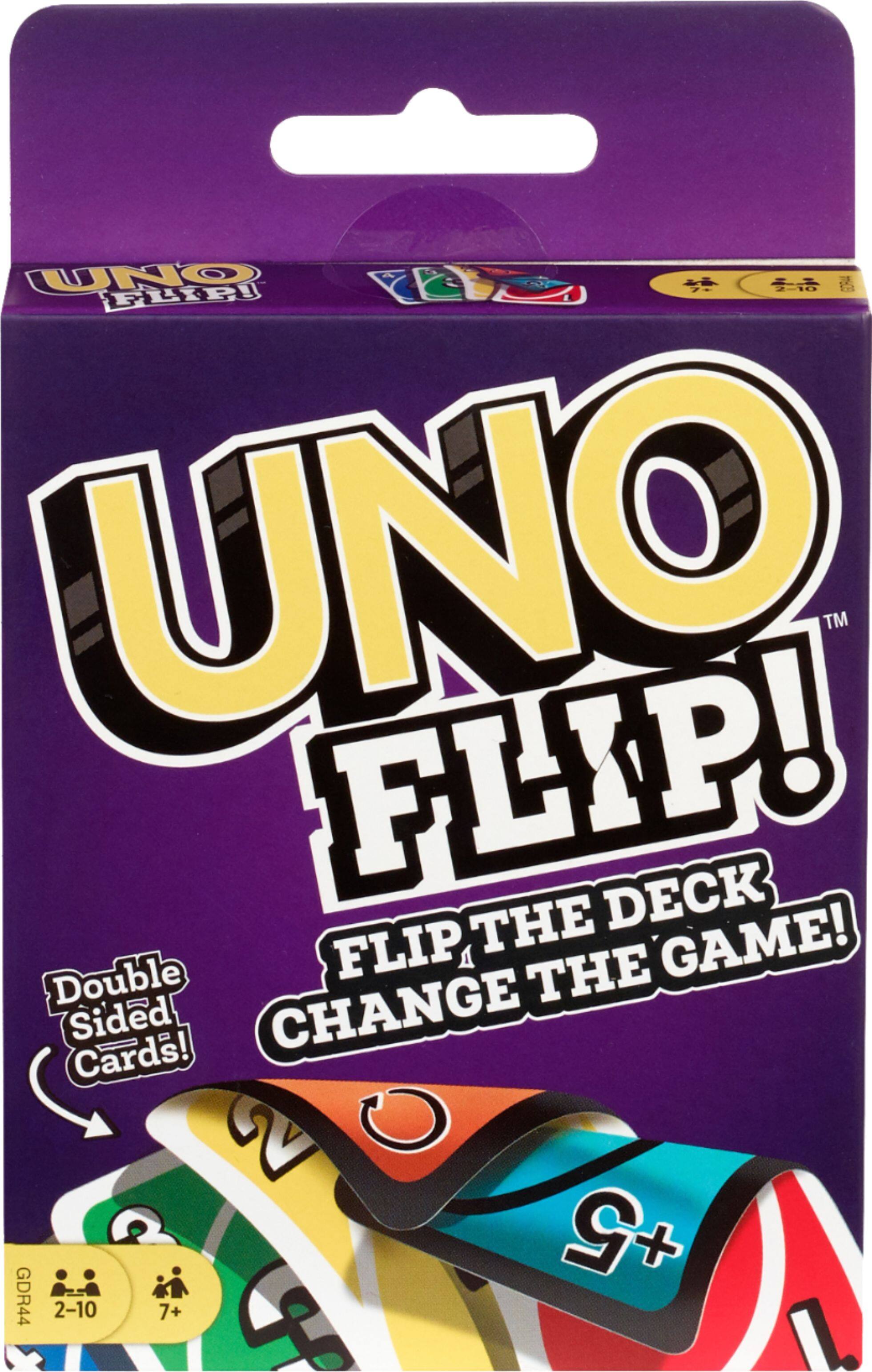 Front. Mattel - Uno Flip Card Game - Multi.