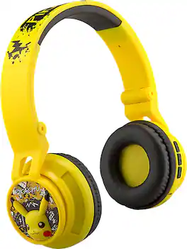 KIDdesigns - eKids Pokemon Pikachu Wireless Over the Ear Headphones - Yellow
