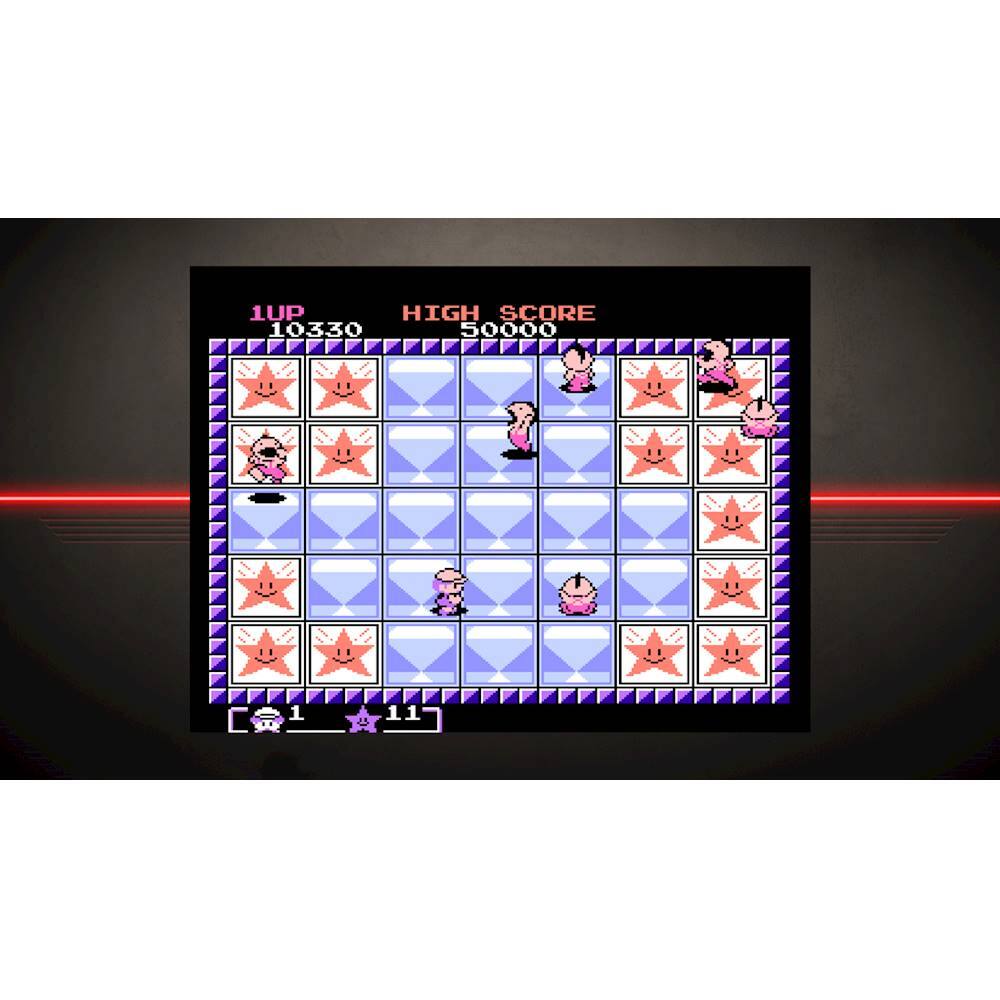 The image shows a video game screen with a high score of 10330. The game is set in a star-filled environment, and there are several characters on the screen. The game appears to be a puzzle or action game, with the characters possibly representing different levels or challenges. The high score indicates that the player has achieved a significant accomplishment within the game.