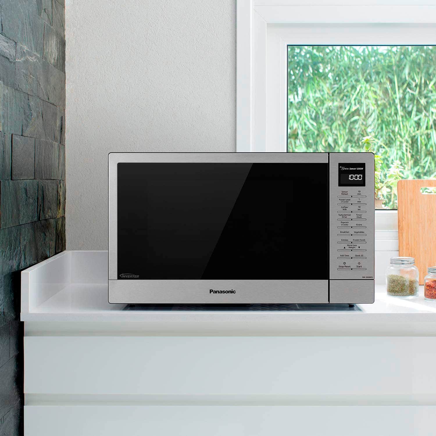 Alt View 13. Panasonic - 1.2 Cu. Ft. 1200 Watt SN68KS Microwave with Inverter and Genius Sensor - Stainless Steel.