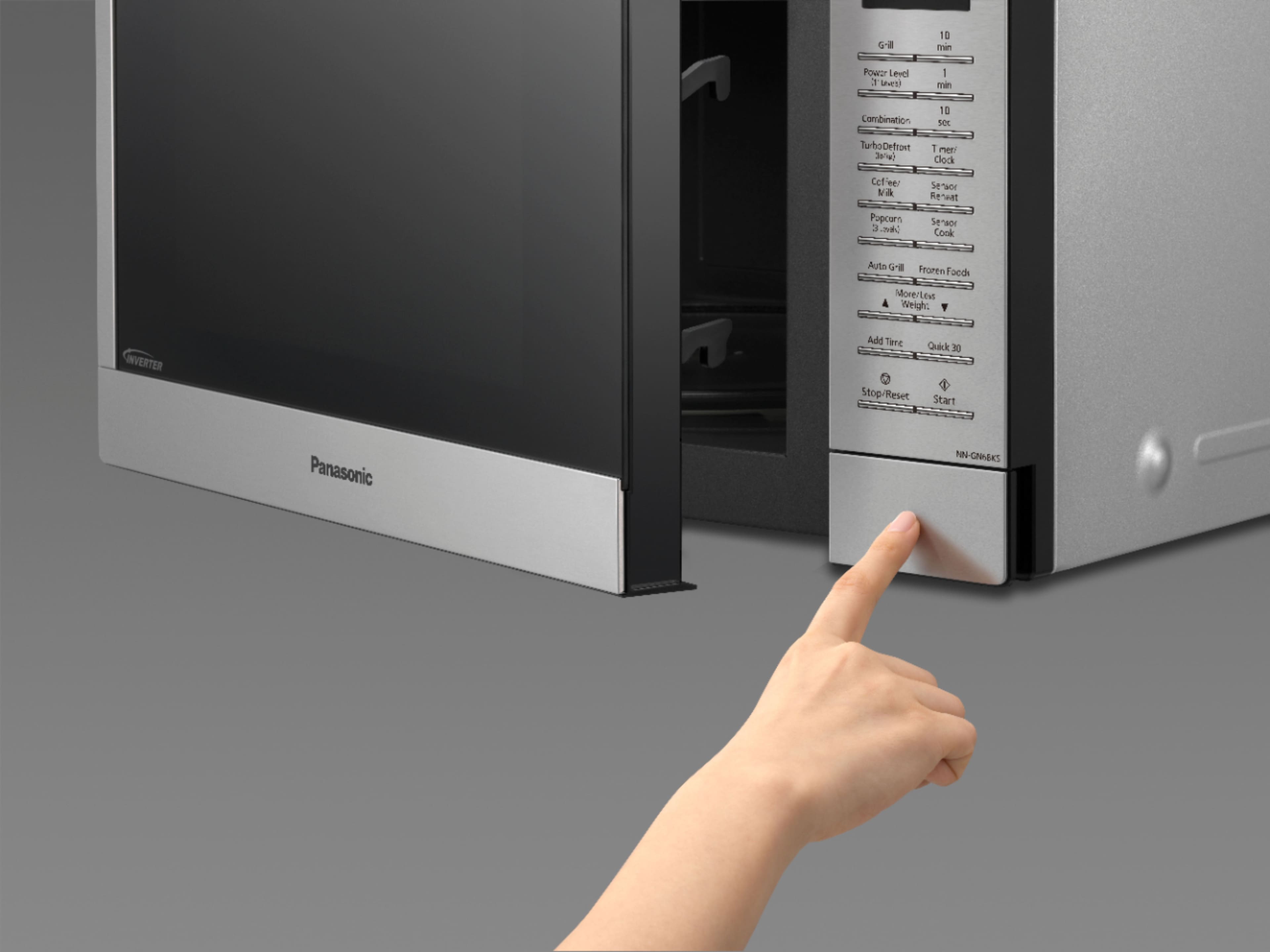 Alt View 15. Panasonic - 1.2 Cu. Ft. 1200 Watt SN68KS Microwave with Inverter and Genius Sensor - Stainless Steel.