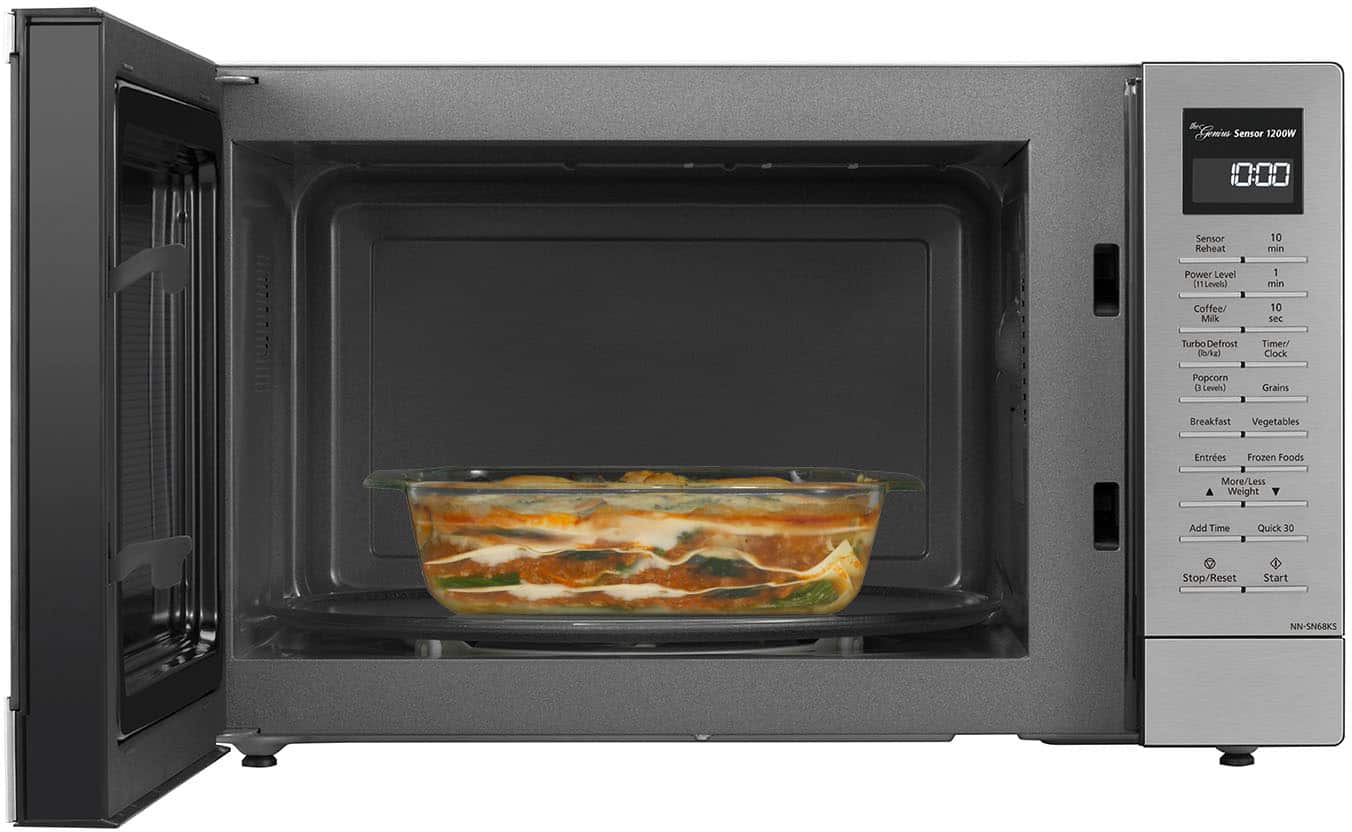 Alt View 11. Panasonic - 1.2 Cu. Ft. 1200 Watt SN68KS Microwave with Inverter and Genius Sensor - Stainless Steel.