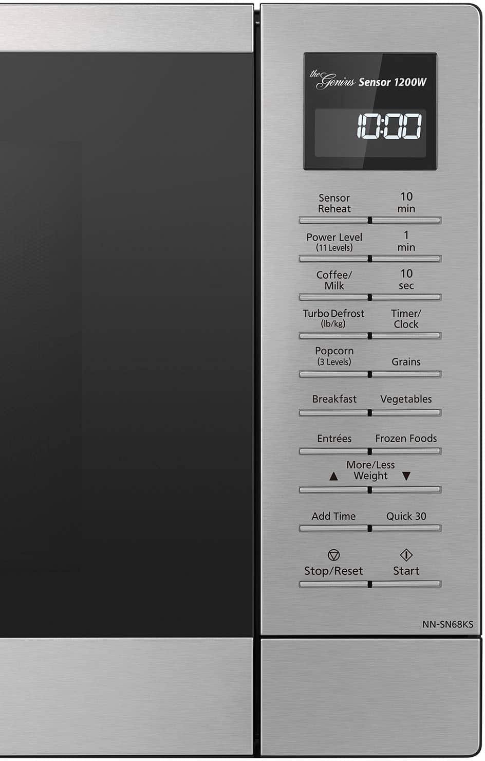 Alt View 1. Panasonic - 1.2 Cu. Ft. 1200 Watt SN68KS Microwave with Inverter and Genius Sensor - Stainless Steel.