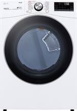 LG - 7.4 Cu. Ft. Stackable Smart Gas Dryer with Steam and Built In Intelligence - White - Front_Standard