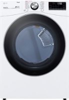 LG - 7.4 Cu. Ft. Stackable Smart Gas Dryer with Steam and Built-In Intelligence - White - Front_Zoom