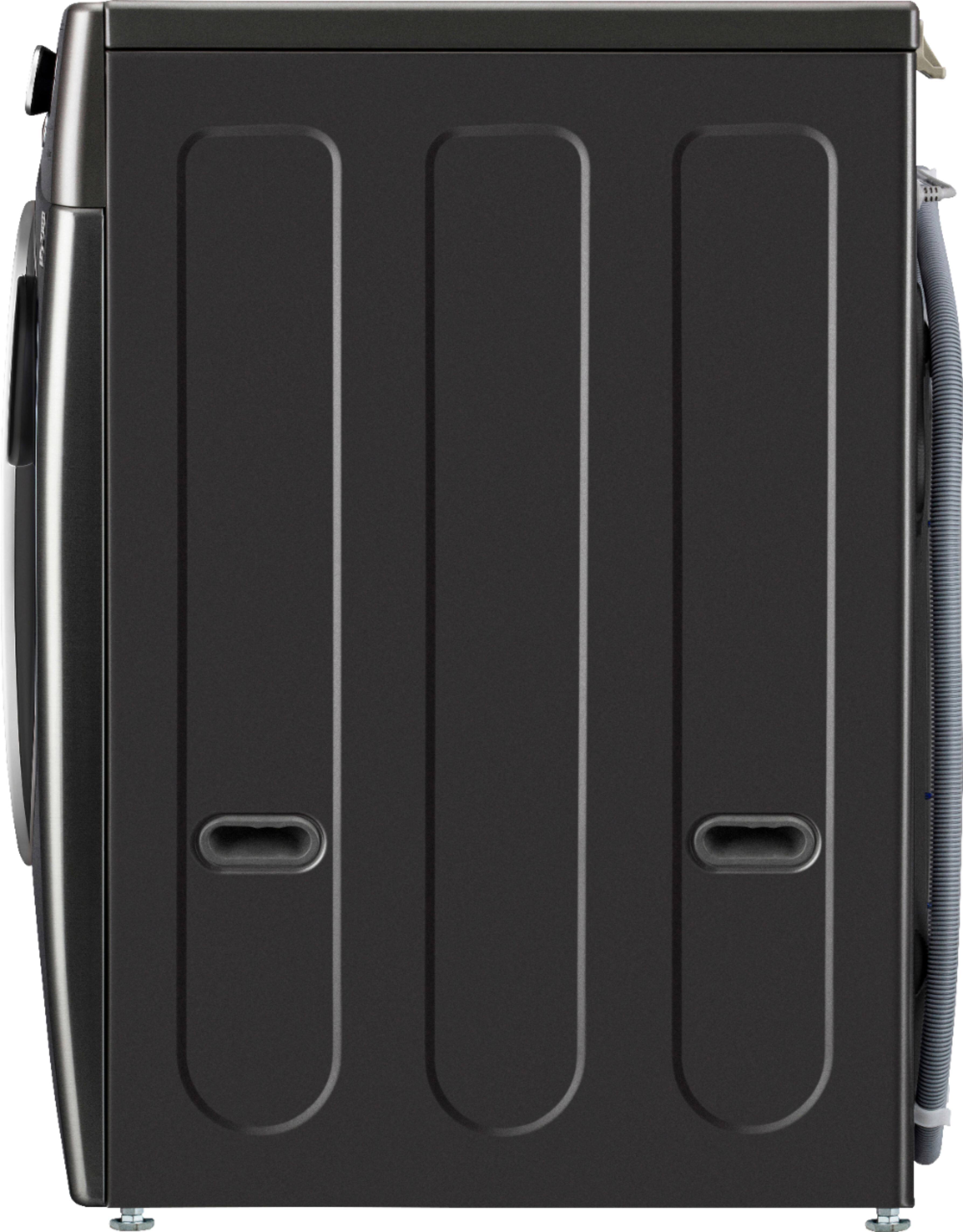 Alt View 14. LG - 5.0 Cu. Ft. High-Efficiency Stackable Smart Front Load Washer with Steam and Built-In Intelligence - Black Steel.