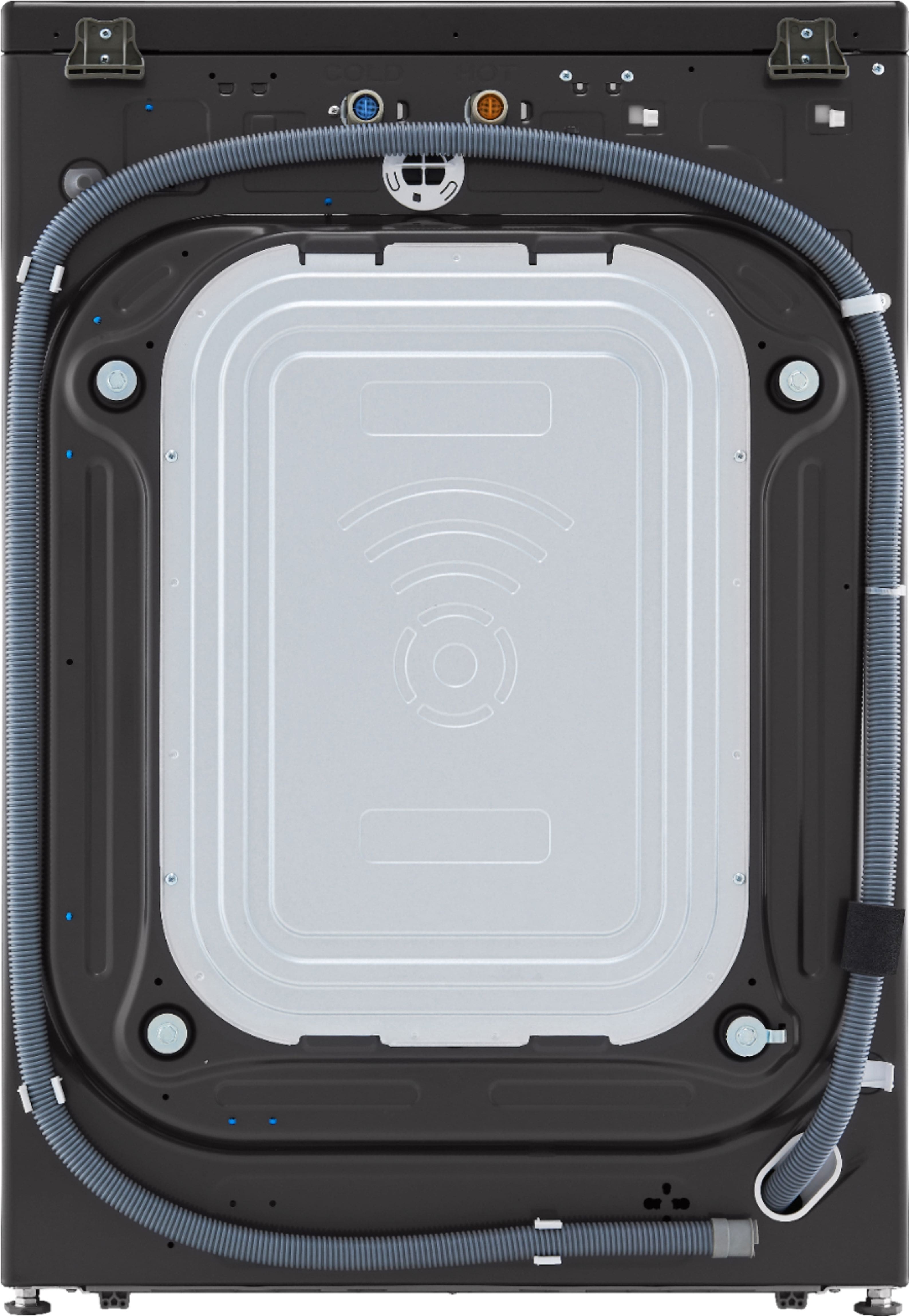 Alt View 15. LG - 5.0 Cu. Ft. High-Efficiency Stackable Smart Front Load Washer with Steam and Built-In Intelligence - Black Steel.