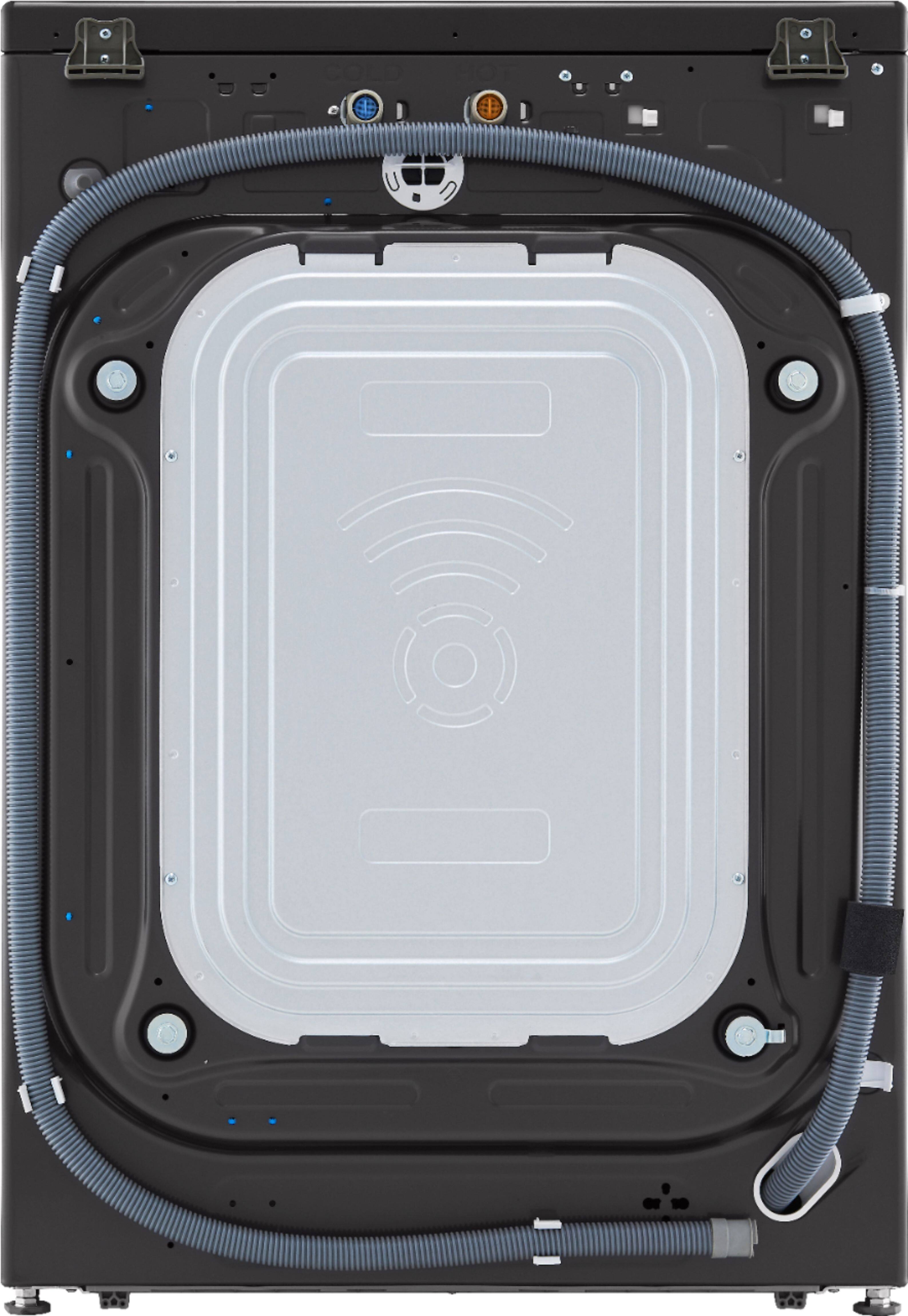 Alt View 15. LG - 5.0 Cu. Ft. High-Efficiency Stackable Smart Front Load Washer with Steam and Built-In Intelligence - Black Steel.