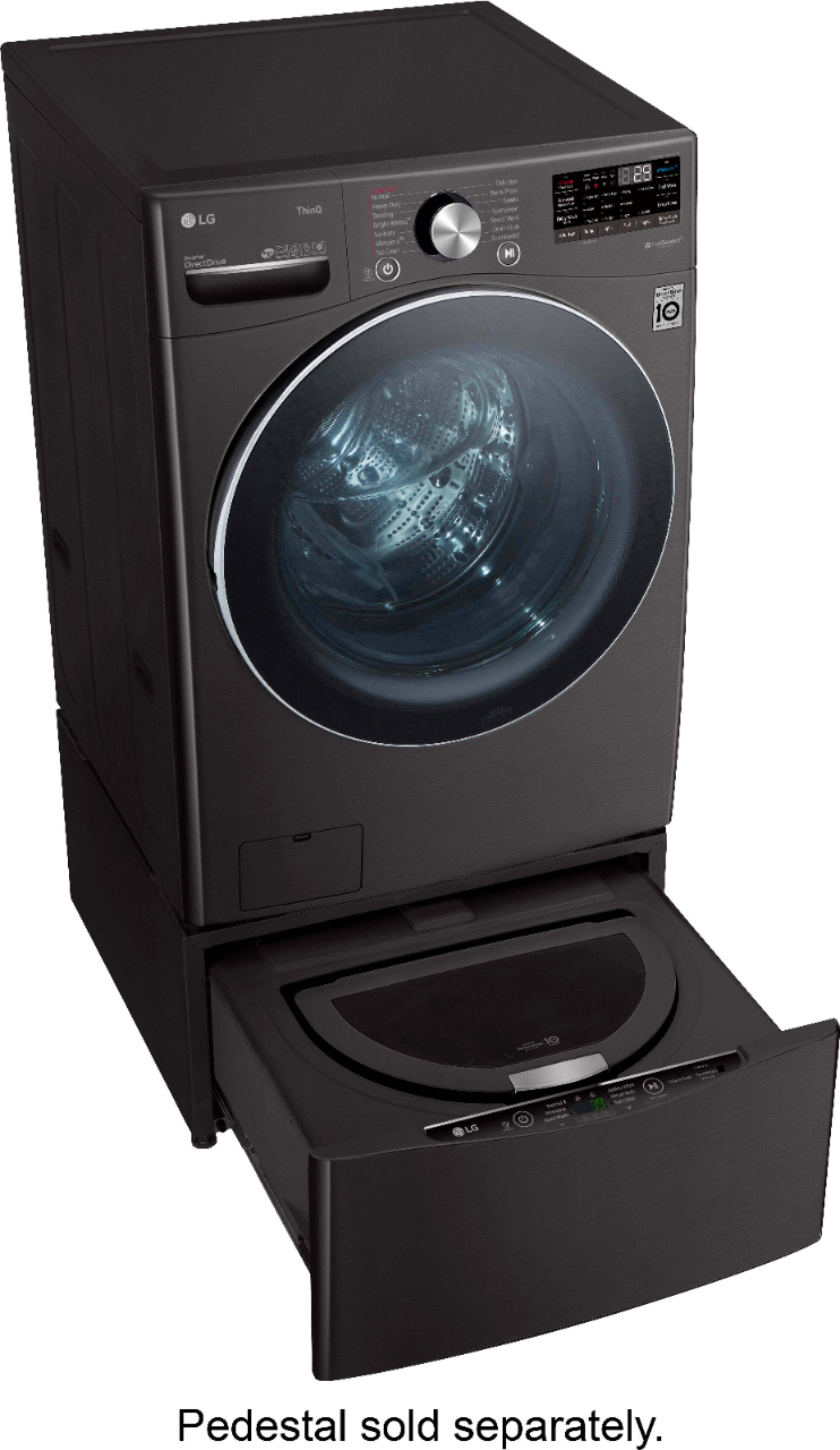 Alt View 18. LG - 5.0 Cu. Ft. High-Efficiency Stackable Smart Front Load Washer with Steam and Built-In Intelligence - Black Steel.