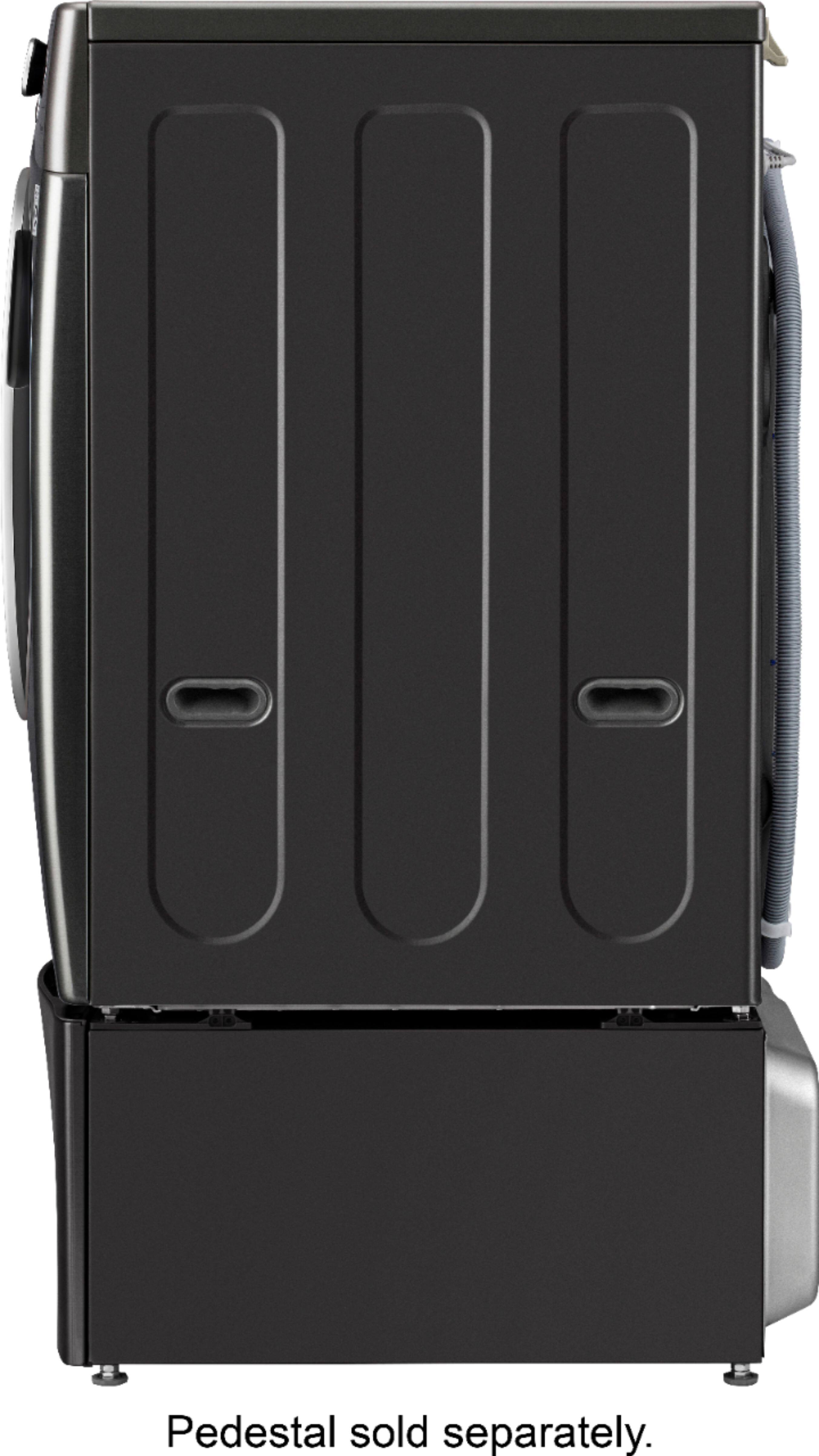 Alt View 20. LG - 5.0 Cu. Ft. High-Efficiency Stackable Smart Front Load Washer with Steam and Built-In Intelligence - Black Steel.