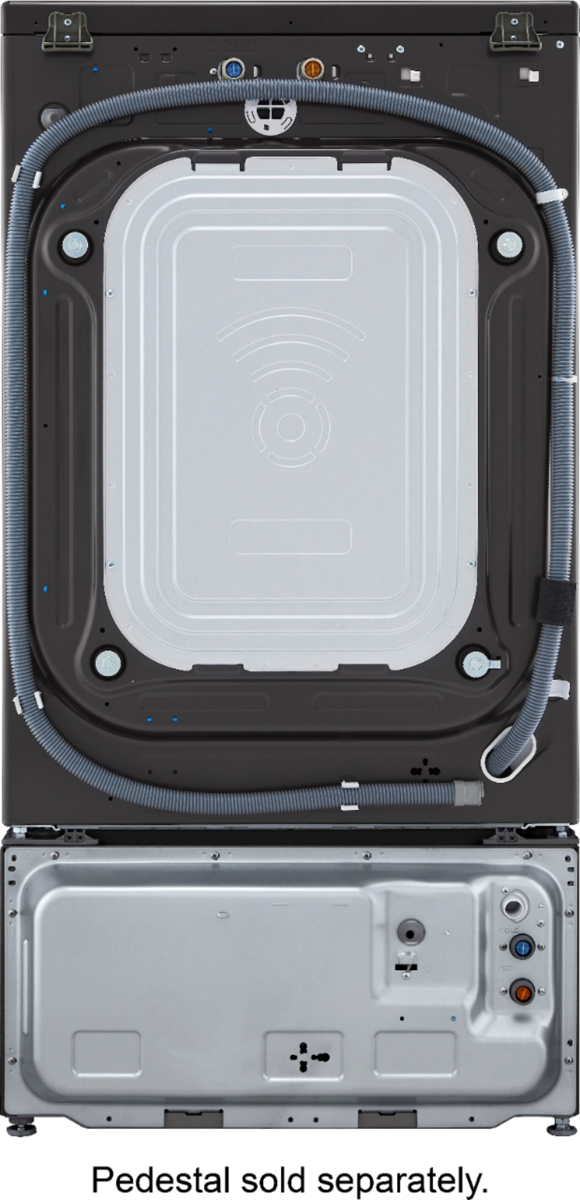 Alt View 21. LG - 5.0 Cu. Ft. High-Efficiency Stackable Smart Front Load Washer with Steam and Built-In Intelligence - Black Steel.