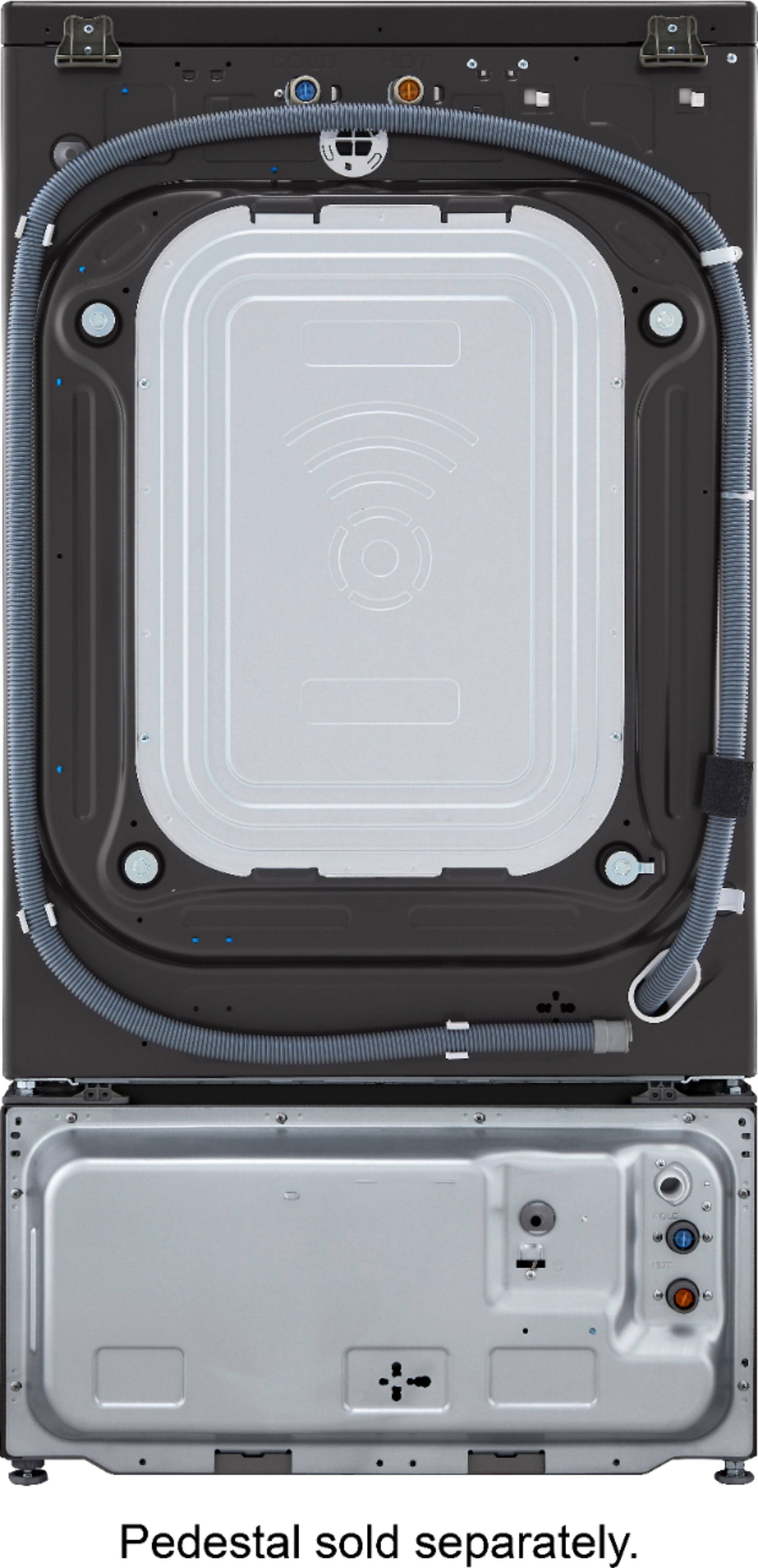 Alt View 21. LG - 5.0 Cu. Ft. High-Efficiency Stackable Smart Front Load Washer with Steam and Built-In Intelligence - Black Steel.