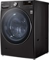 Left Zoom. LG - 5.0 Cu. Ft. High Efficiency Stackable Smart Front-Load Washer with Steam and Built-In Intelligence - Black steel.