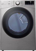LG - 7.4 Cu. Ft. Stackable Smart Gas Dryer with Built-In Intelligence - Graphite Steel - Front_Zoom