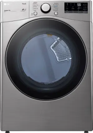 Front. LG - 7.4 Cu. Ft. Stackable Smart Gas Dryer with Built-In Intelligence - Graphite Steel.
