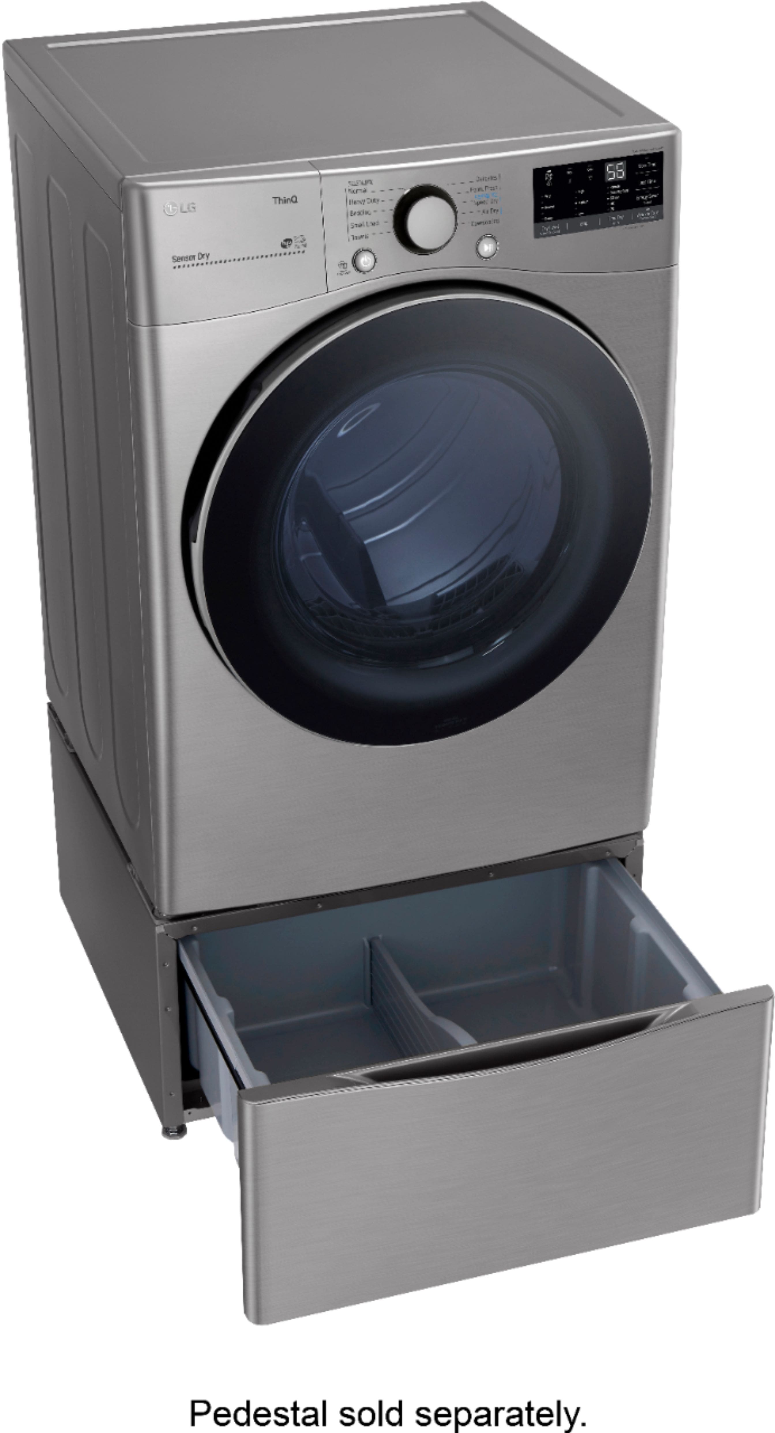 Alt View 11. LG - 7.4 Cu. Ft. Stackable Smart Gas Dryer with Built-In Intelligence - Graphite Steel.