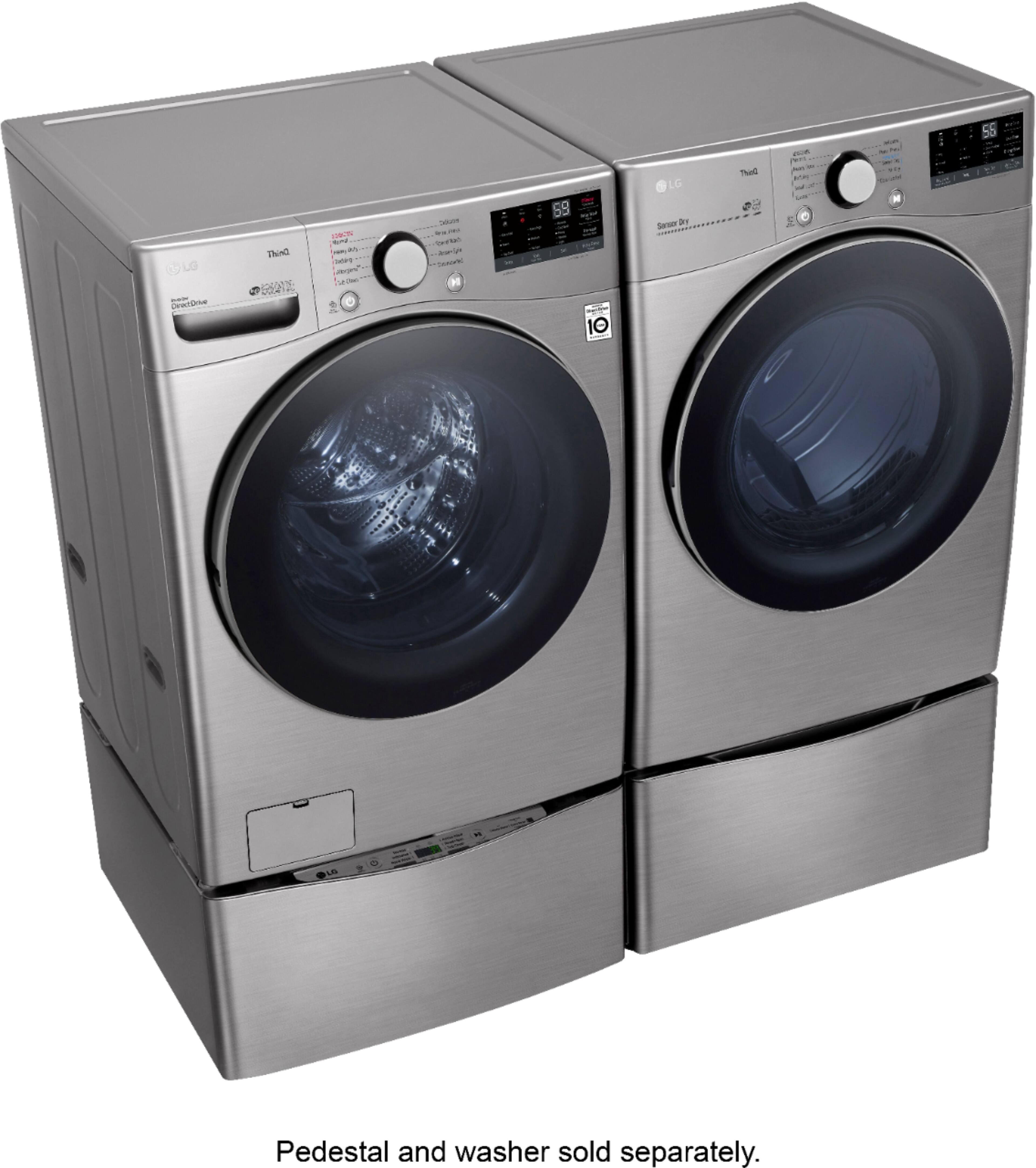 Alt View 21. LG - 7.4 Cu. Ft. Stackable Smart Gas Dryer with Built-In Intelligence - Graphite Steel.