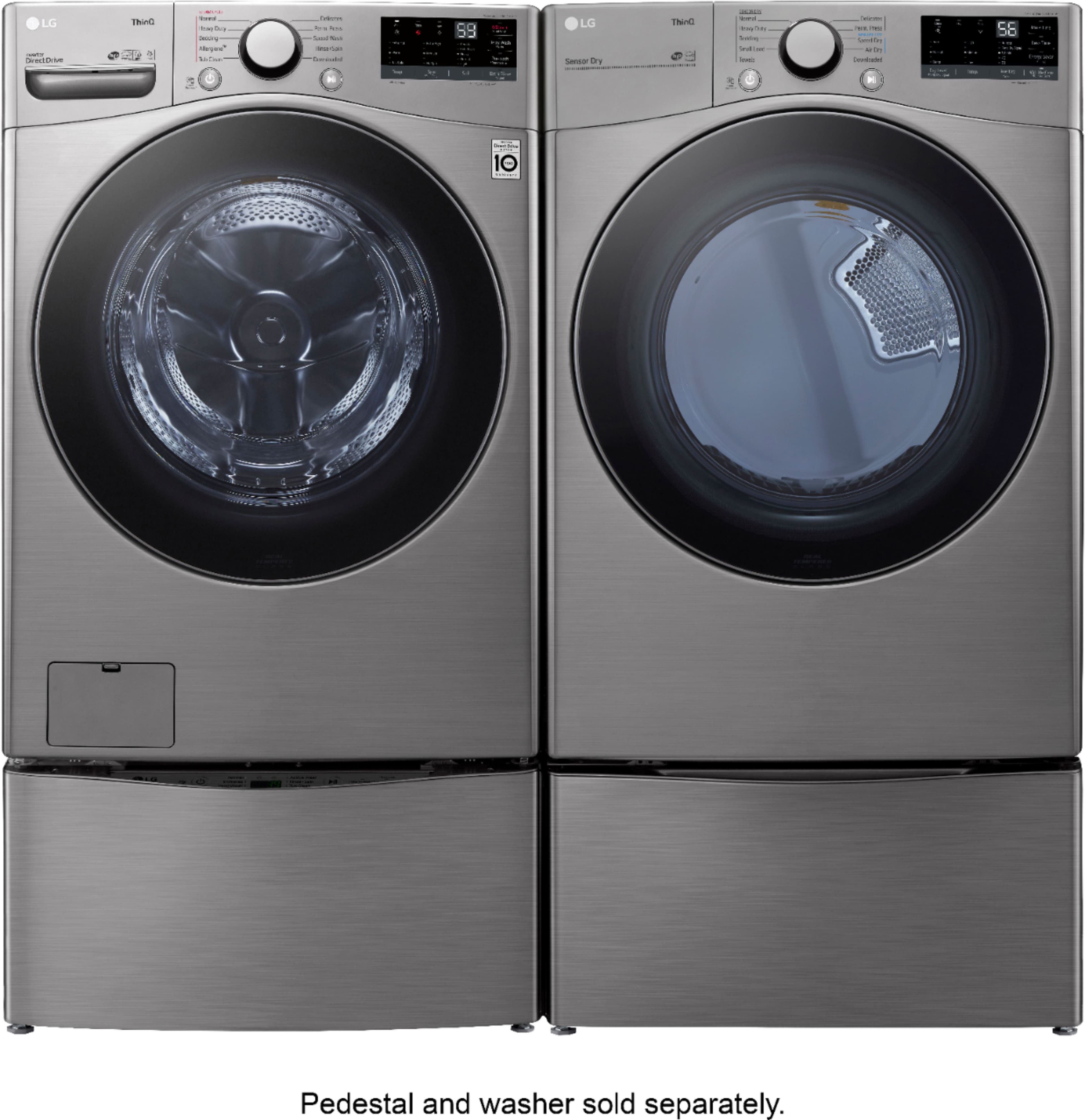 Alt View 25. LG - 7.4 Cu. Ft. Stackable Smart Gas Dryer with Built-In Intelligence - Graphite Steel.