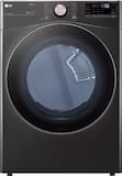 LG - 7.4 Cu. Ft. Stackable Smart Gas Dryer with Steam and Built-In Intelligence - Black Steel