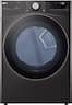 LG - 7.4 Cu. Ft. Stackable Smart Gas Dryer with Steam and Built-In Intelligence - Black Steel