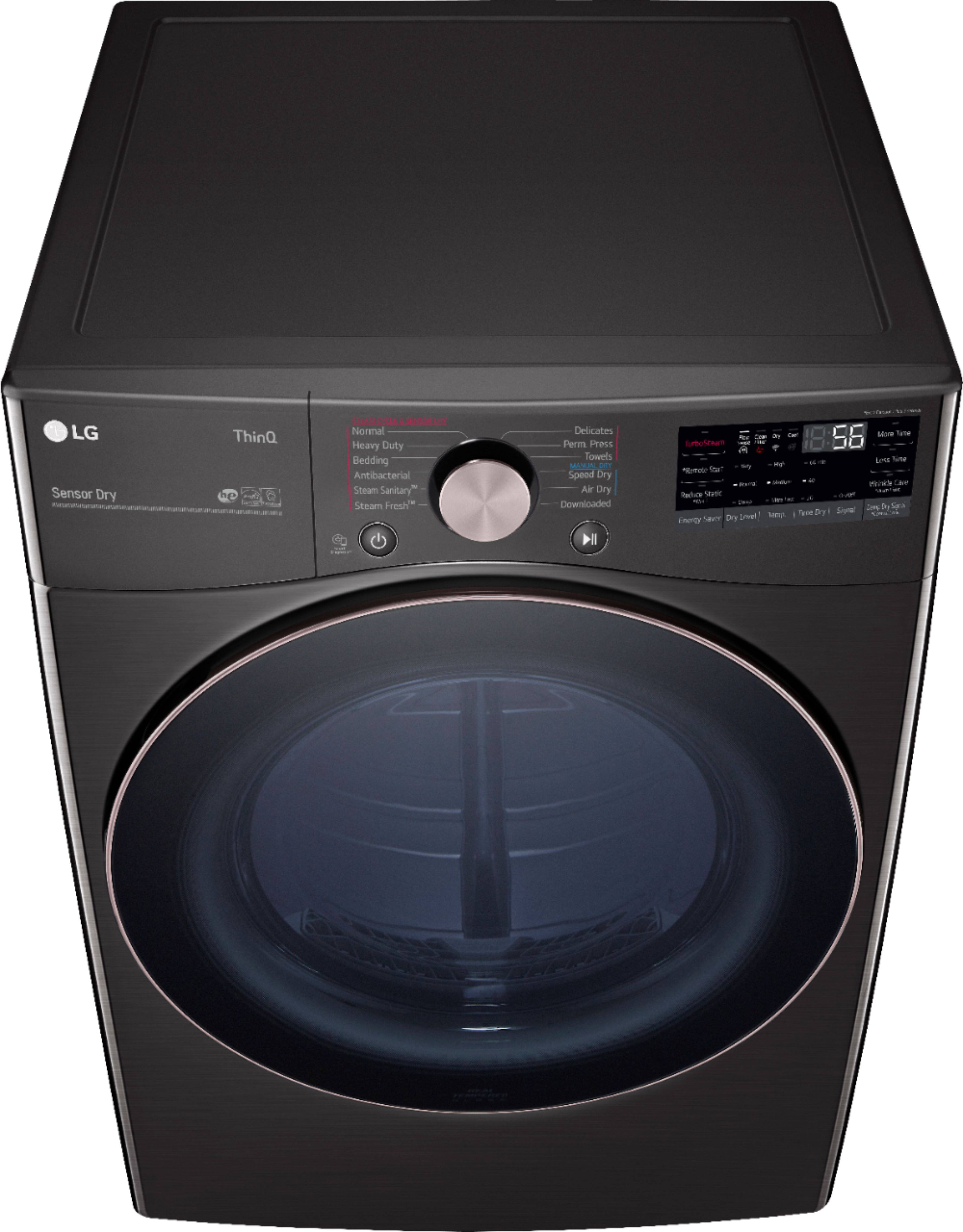 Alt View 17. LG - 7.4 Cu. Ft. Stackable Smart Gas Dryer with Steam and Built-In Intelligence - Black steel.