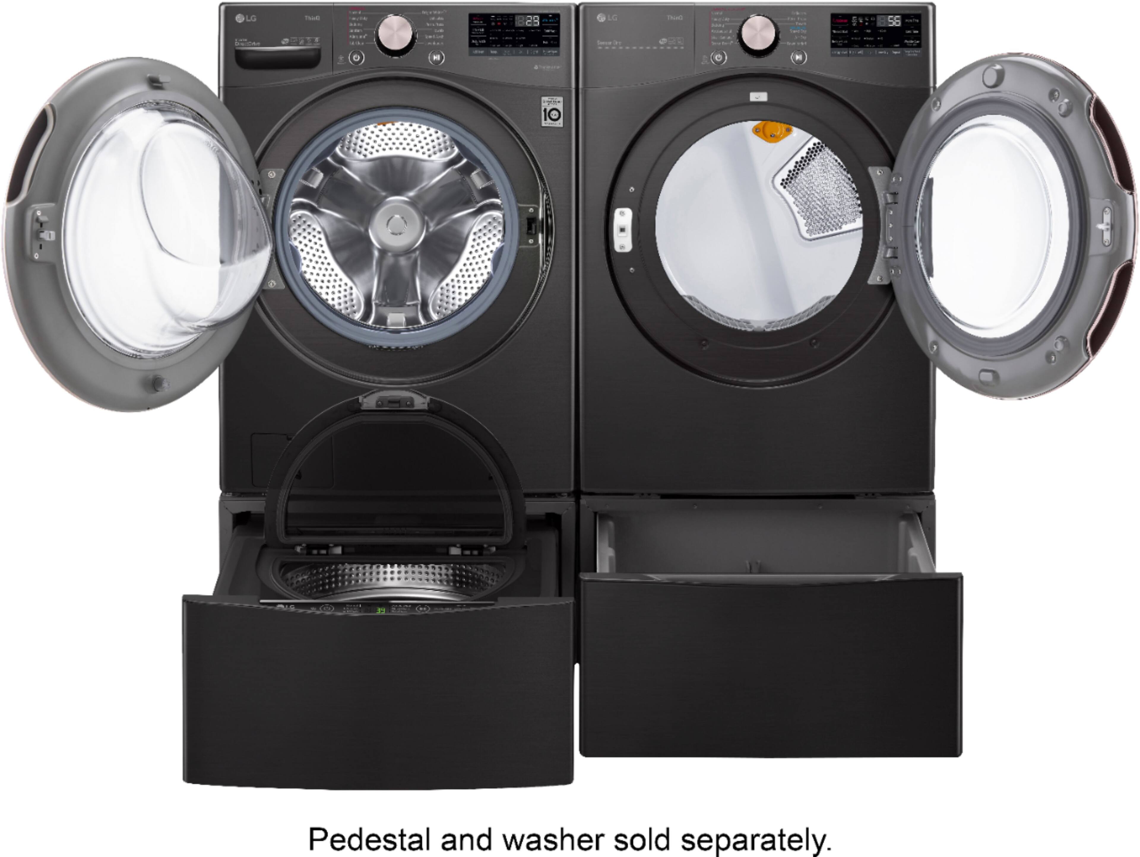 Alt View 23. LG - 7.4 Cu. Ft. Stackable Smart Gas Dryer with Steam and Built-In Intelligence - Black steel.
