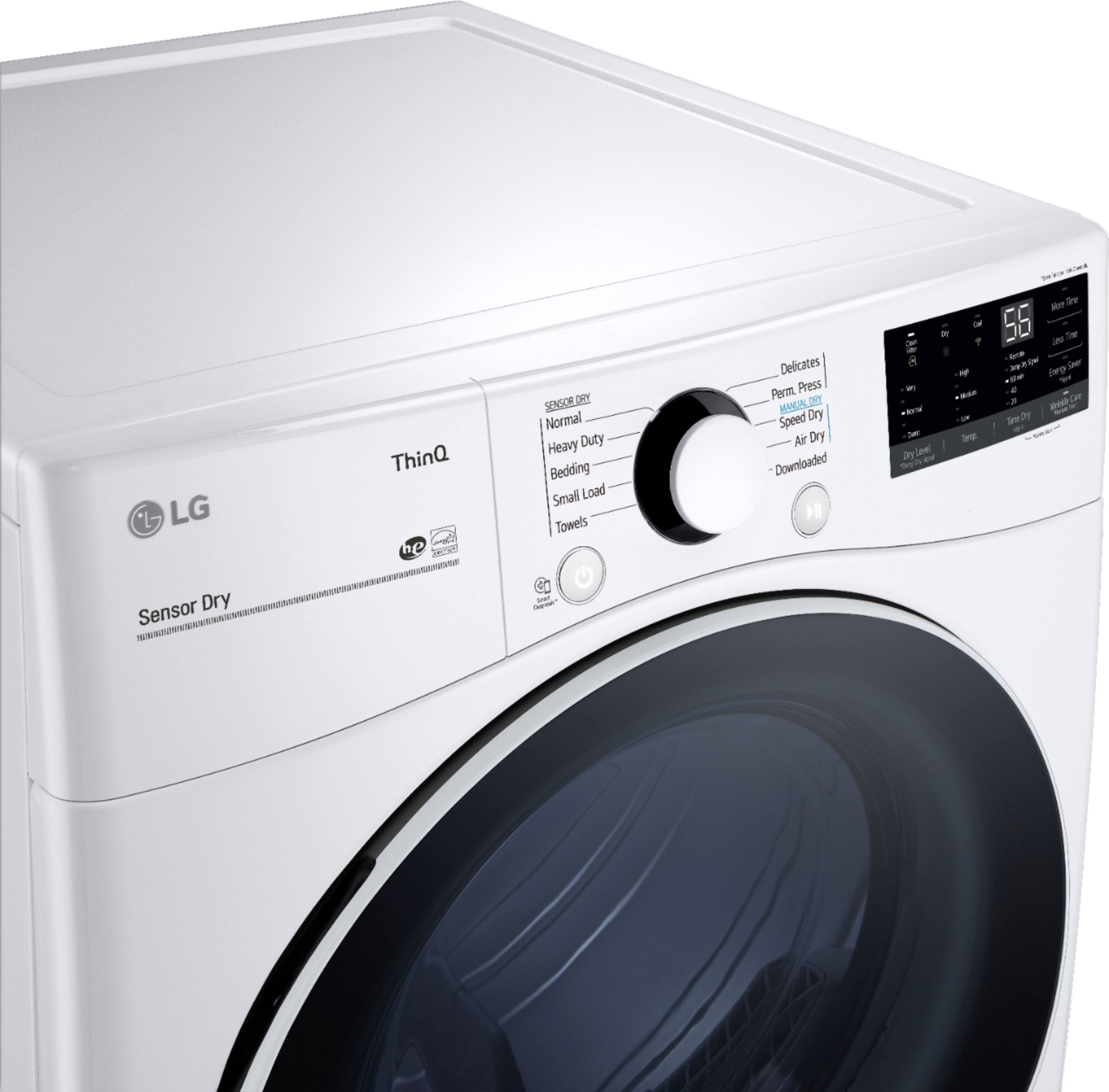 Alt View 11. LG - 7.4 Cu. Ft. Stackable Smart Gas Dryer with Built-In Intelligence - White.