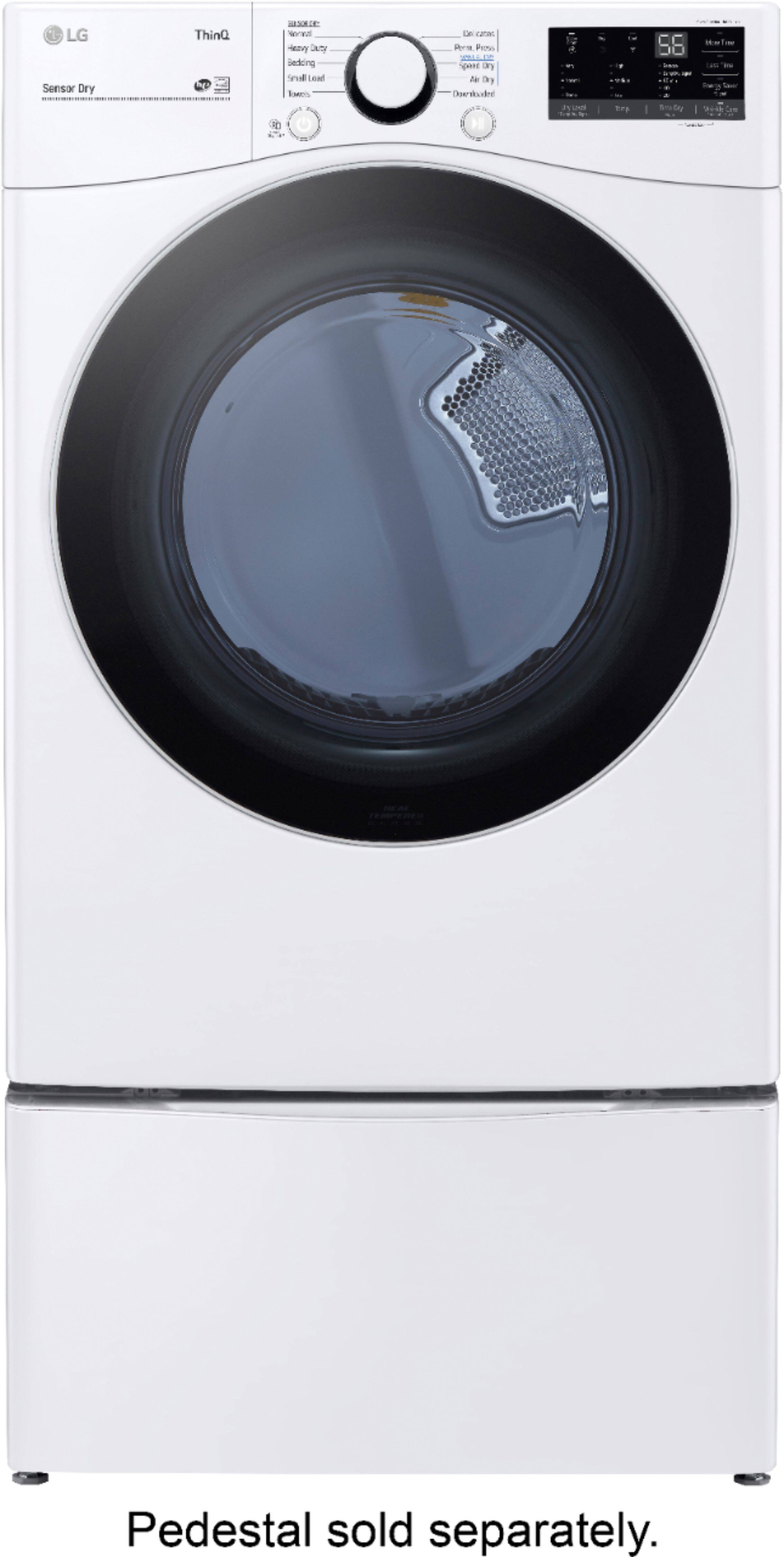 Alt View 21. LG - 7.4 Cu. Ft. Stackable Smart Gas Dryer with Built-In Intelligence - White.