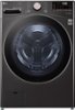 LG - 4.5 Cu. Ft. High-Efficiency Stackable Smart Front Load Washer with Steam and Built-In Intelligence - Black Steel