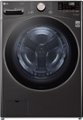 Front Zoom. LG - 4.5 Cu. Ft. High-Efficiency Stackable Smart Front Load Washer with Steam and Built-In Intelligence - Black Steel.